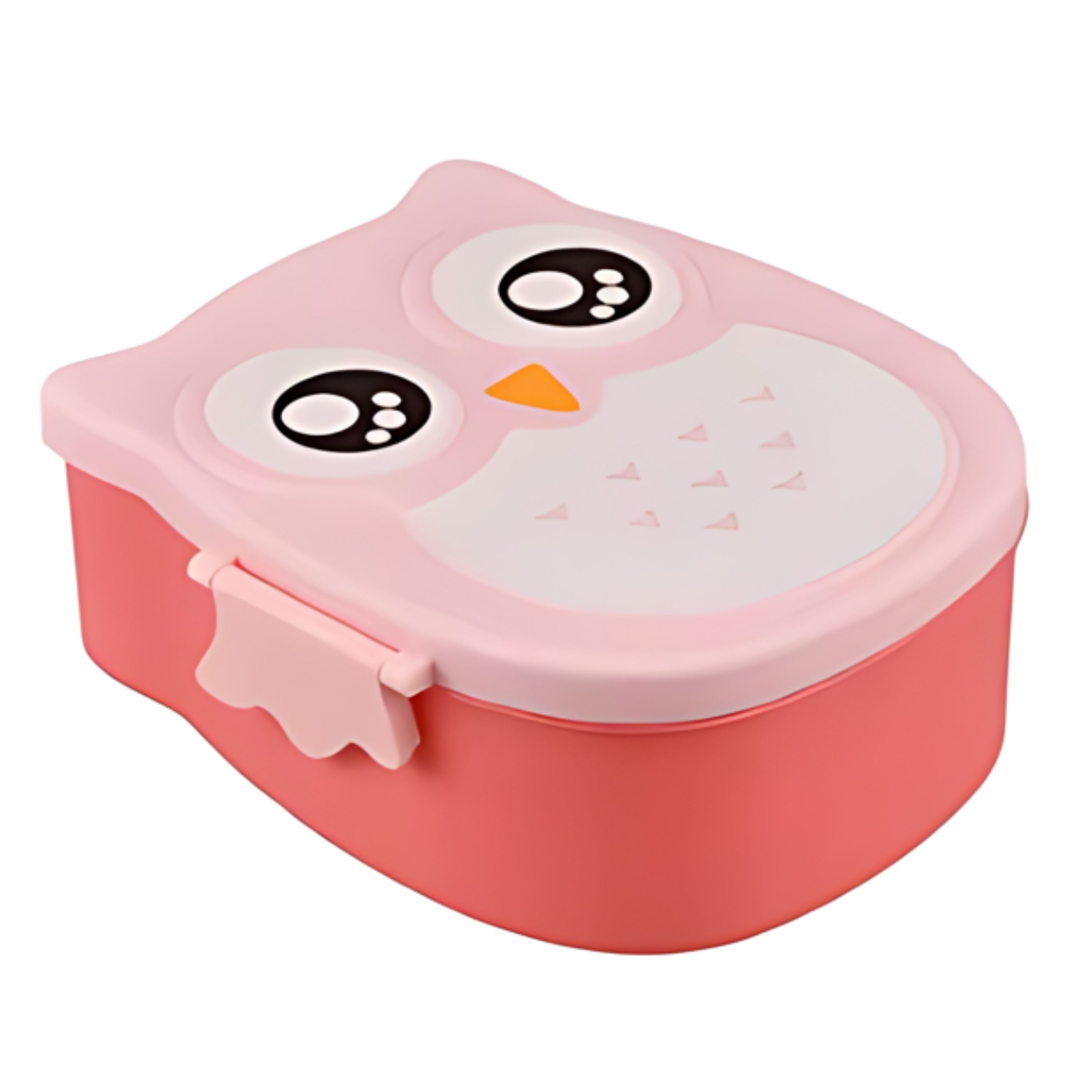 Kitcheniva Owl Shaped Lunch Box With Compartments Pink