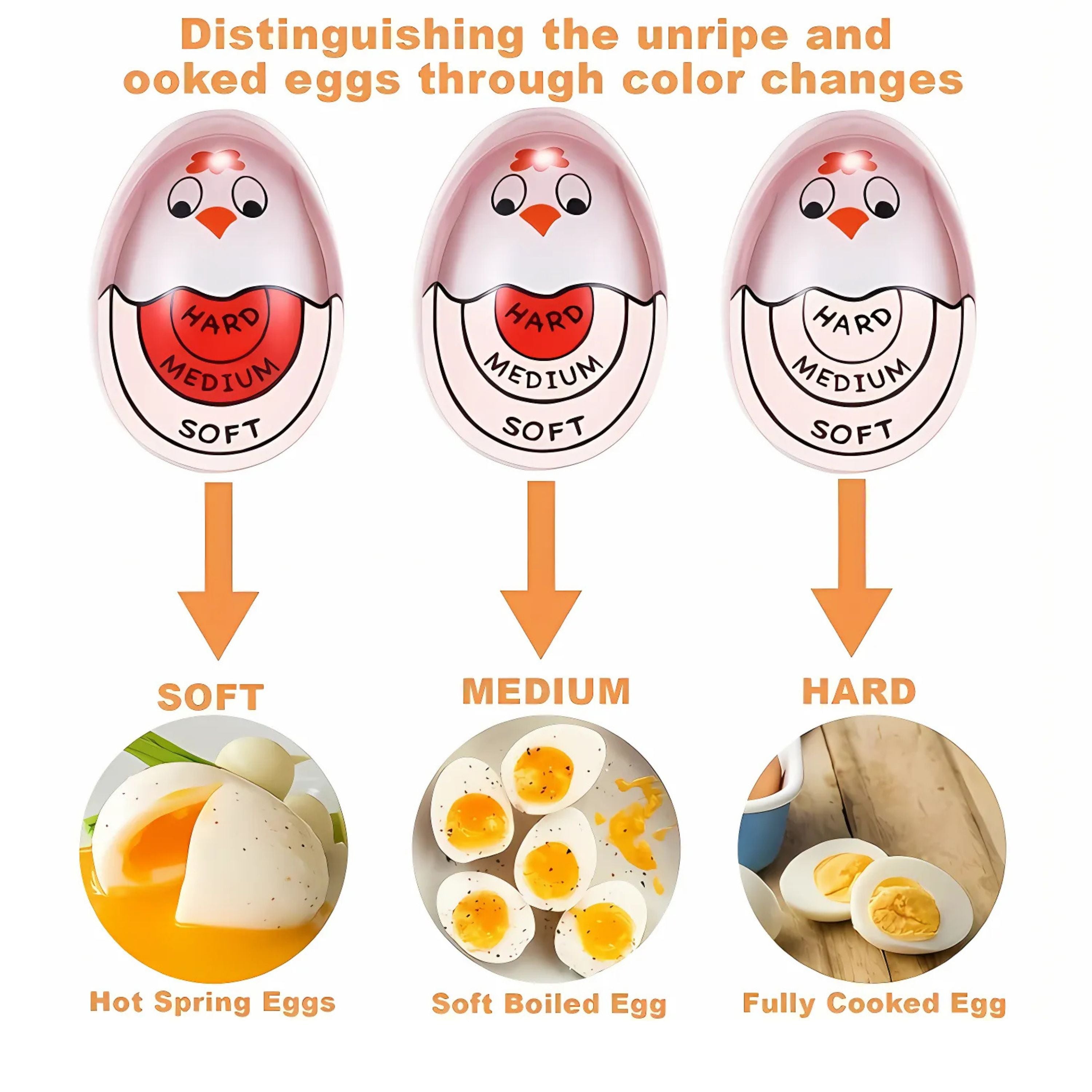 Kitcheniva Egg Timer for Boiling Eggs - Color Changing Egg Doneness Indicator for Perfect Soft, Medium & Hard Boiled Eggs