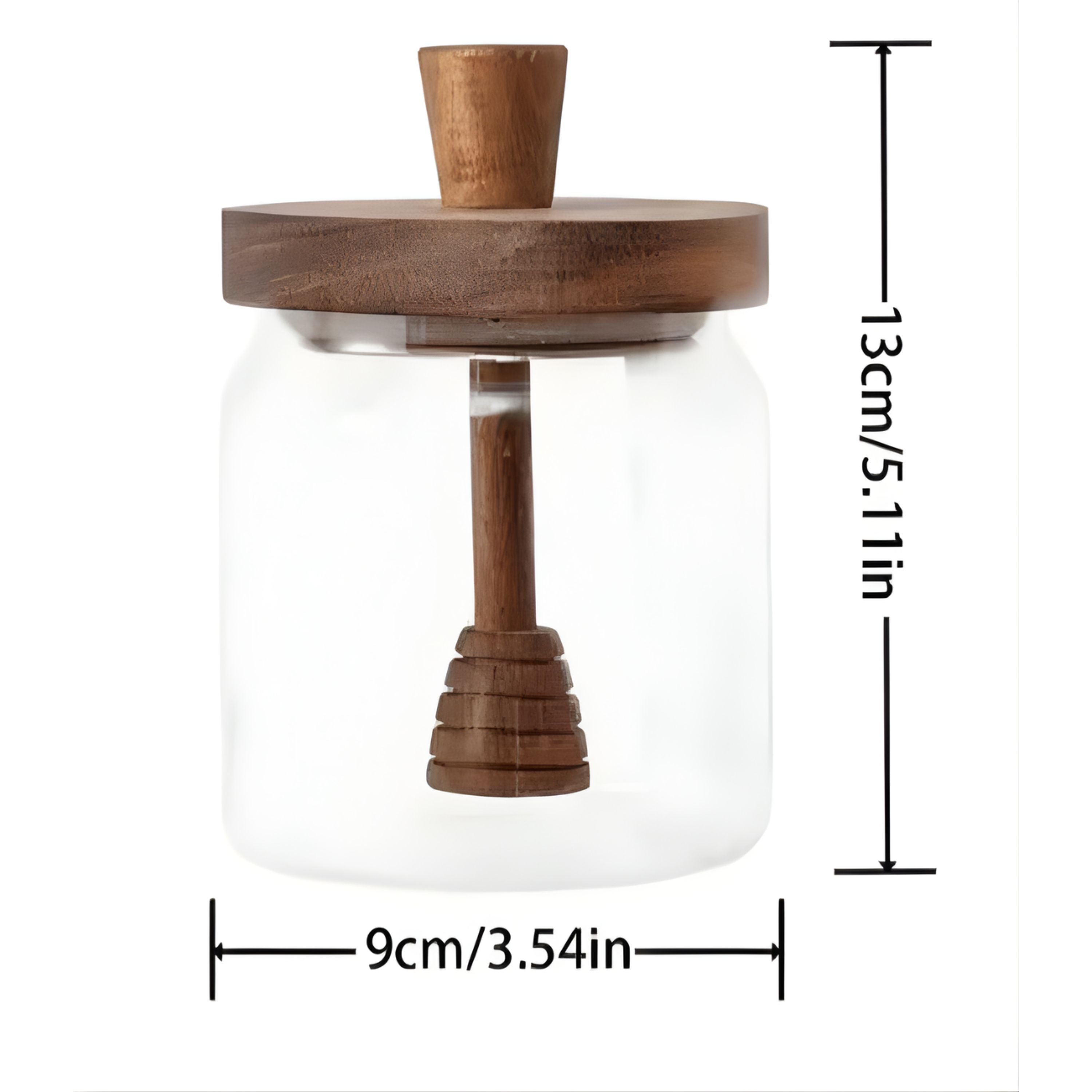 Kitcheniva Glass Honey Storage Container Jar with Dipper
