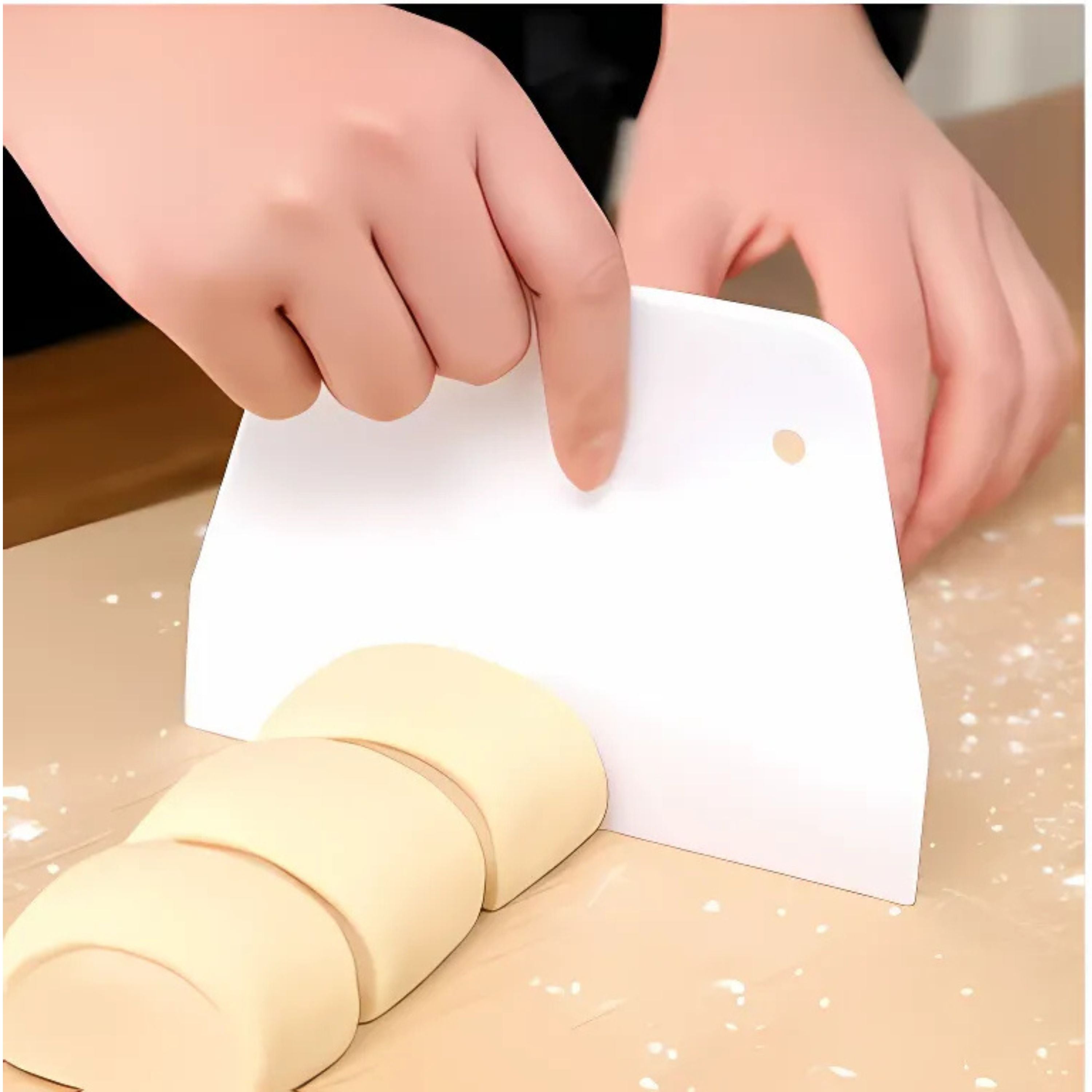 Kitcheniva Plastic Dough Scrapper and Chopper 3 Pcs