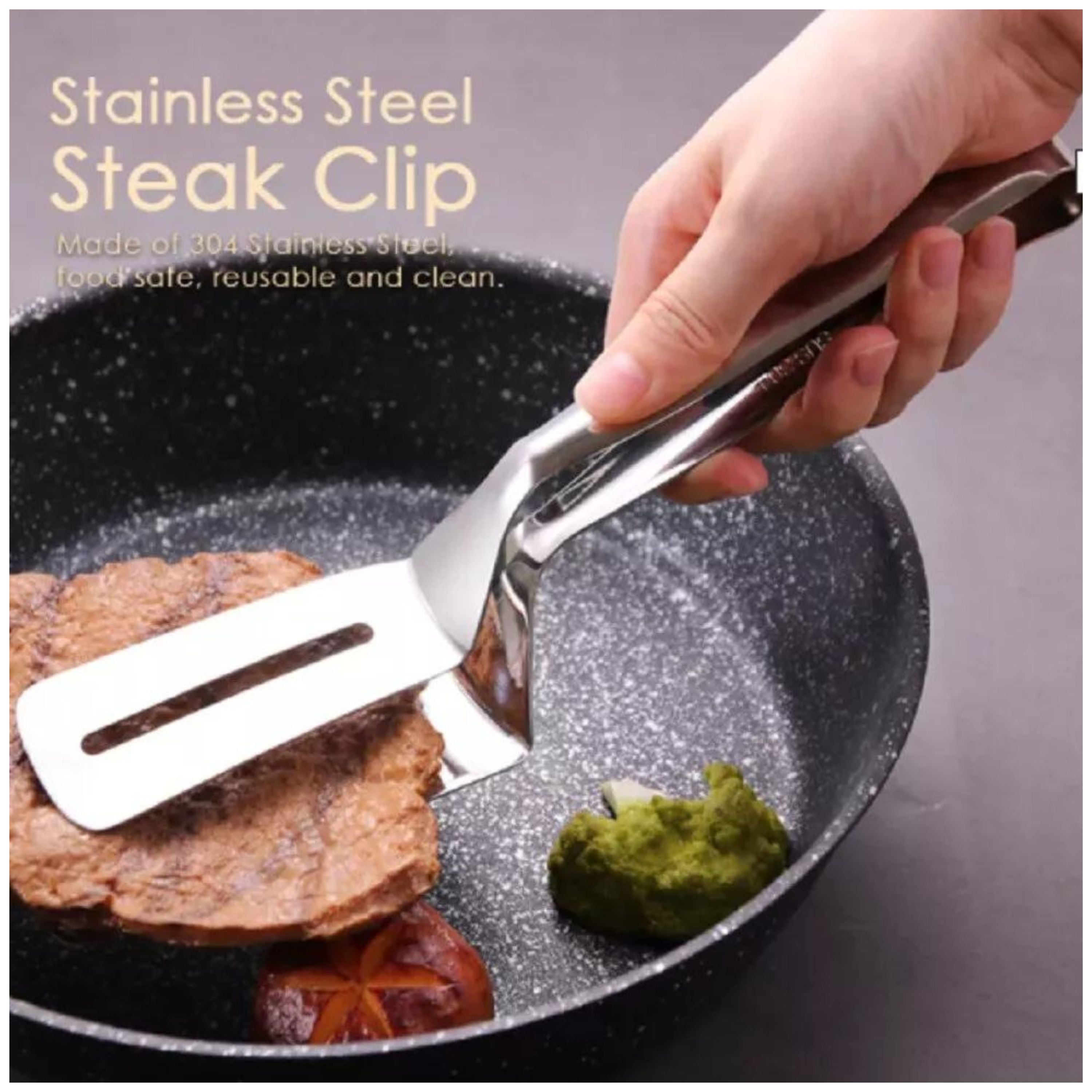 Kitcheniva Stainless Steel Durable Steak Clamp