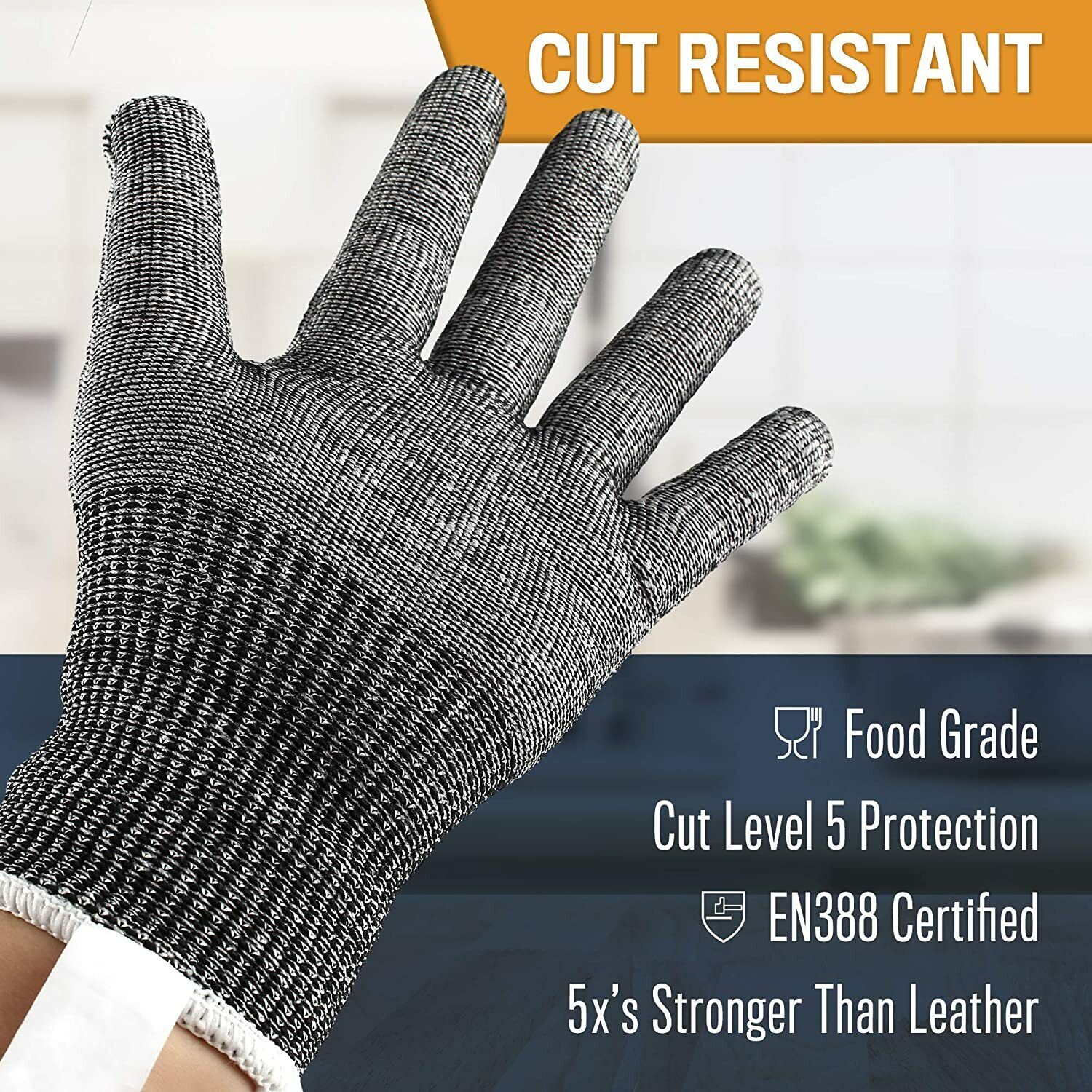 Kitcheniva Cut Resistant Safety Stainless Steel Work Gloves
