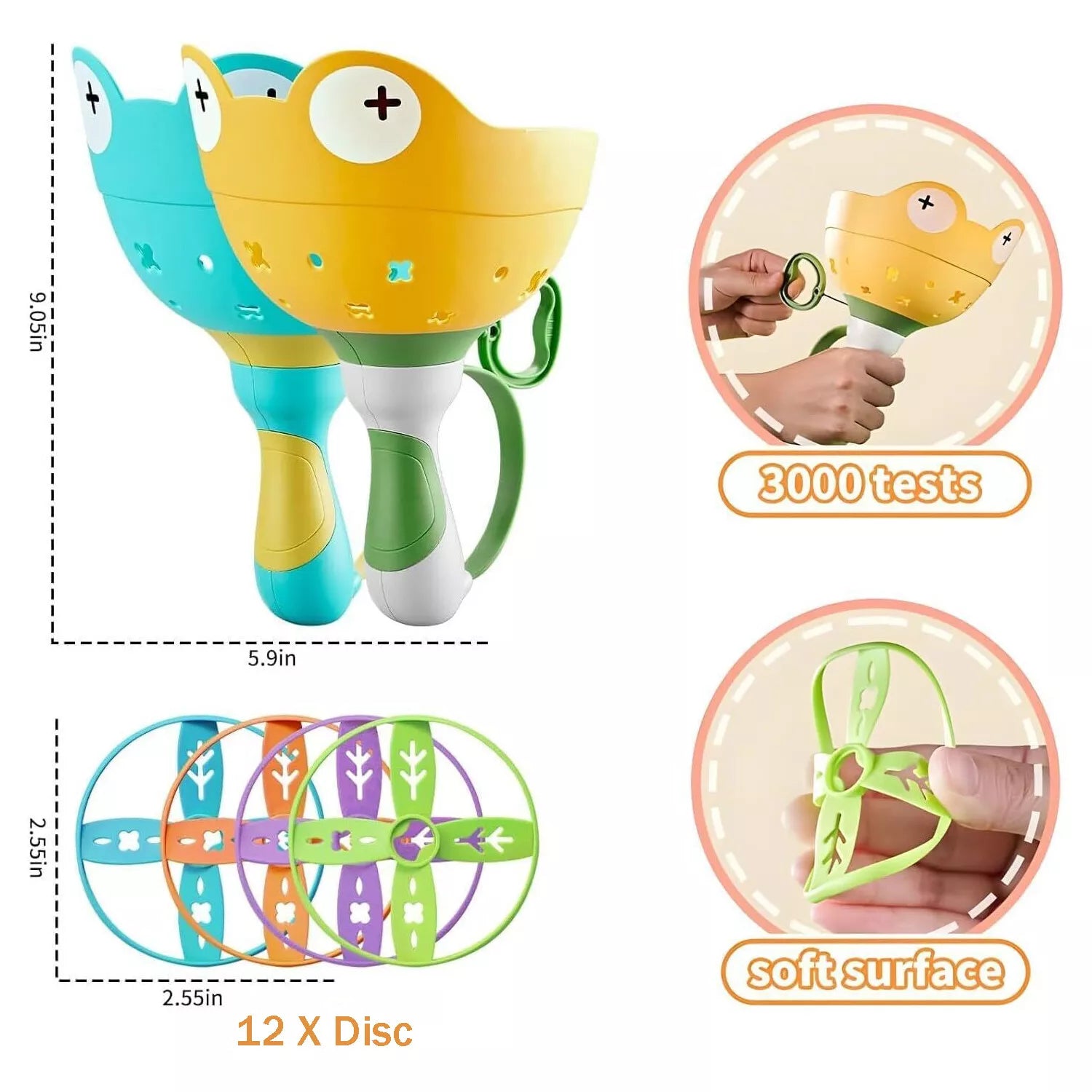 Kitcheniva Kids Outdoor Fun Flying Disc Launcher Toy 2 Pcs