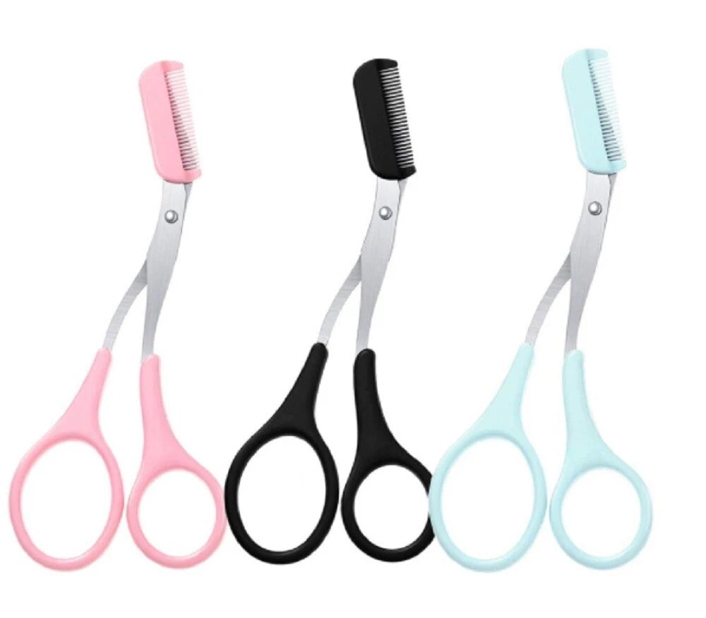 Kitcheniva Eyebrow Trimmer Scissors Kit With Comb 3 Pcs