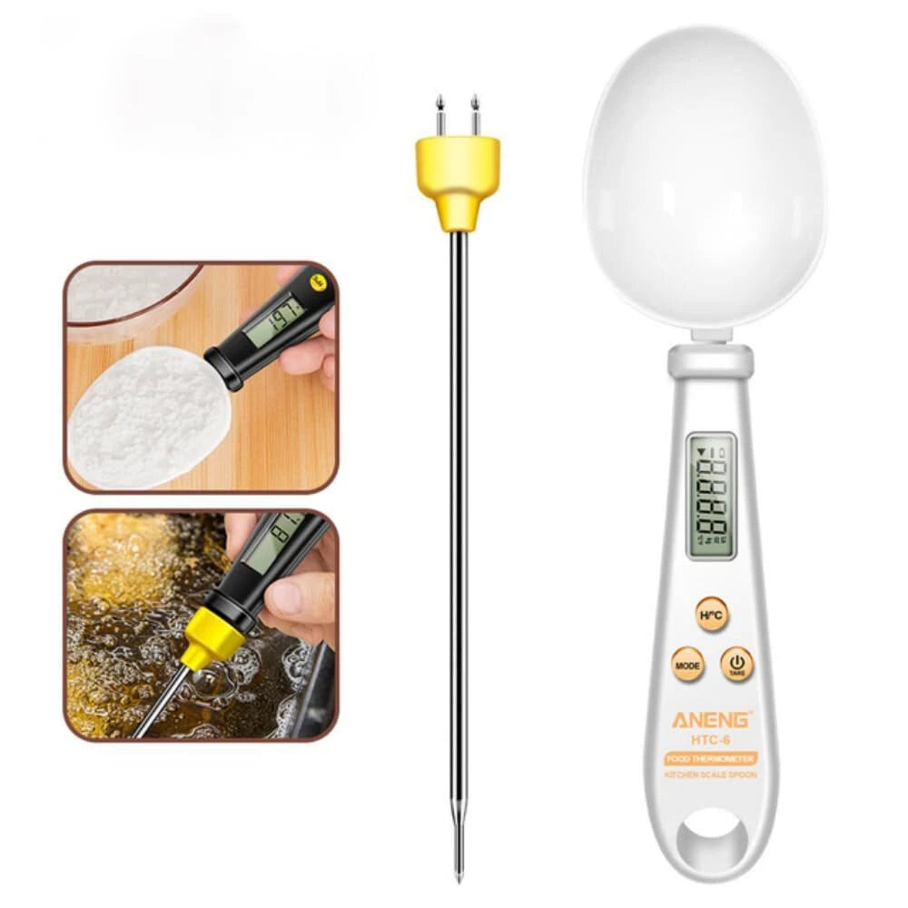 Kitcheniva 2 in 1 Electronic Kitchen Scale Thermometer LCD Display Digital Measuring Spoon