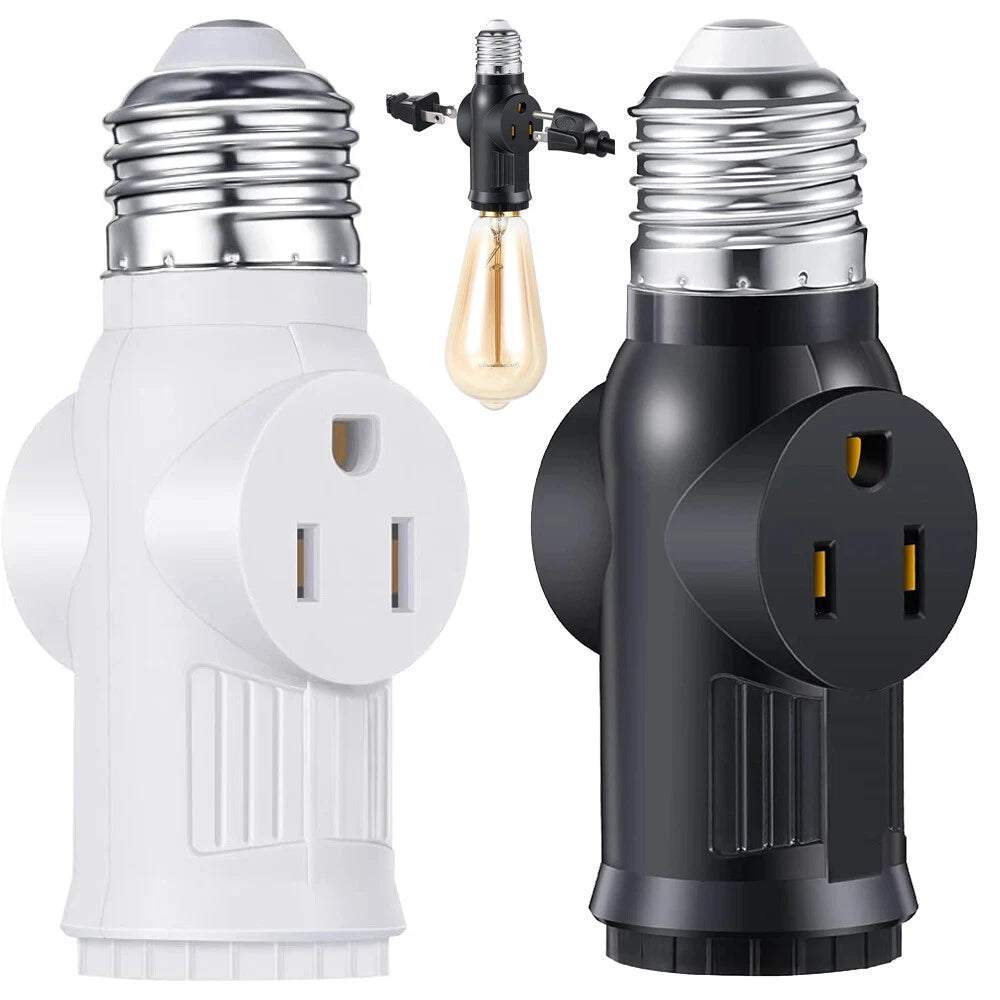 Kitcheniva E26 E27 Light Socket to Plug Adapter 2/3 Prong