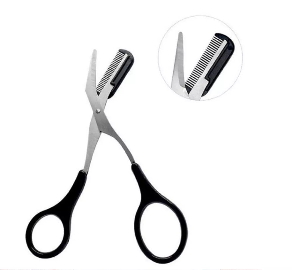 Kitcheniva Eyebrow Trimmer Scissors Kit With Comb 3 Pcs