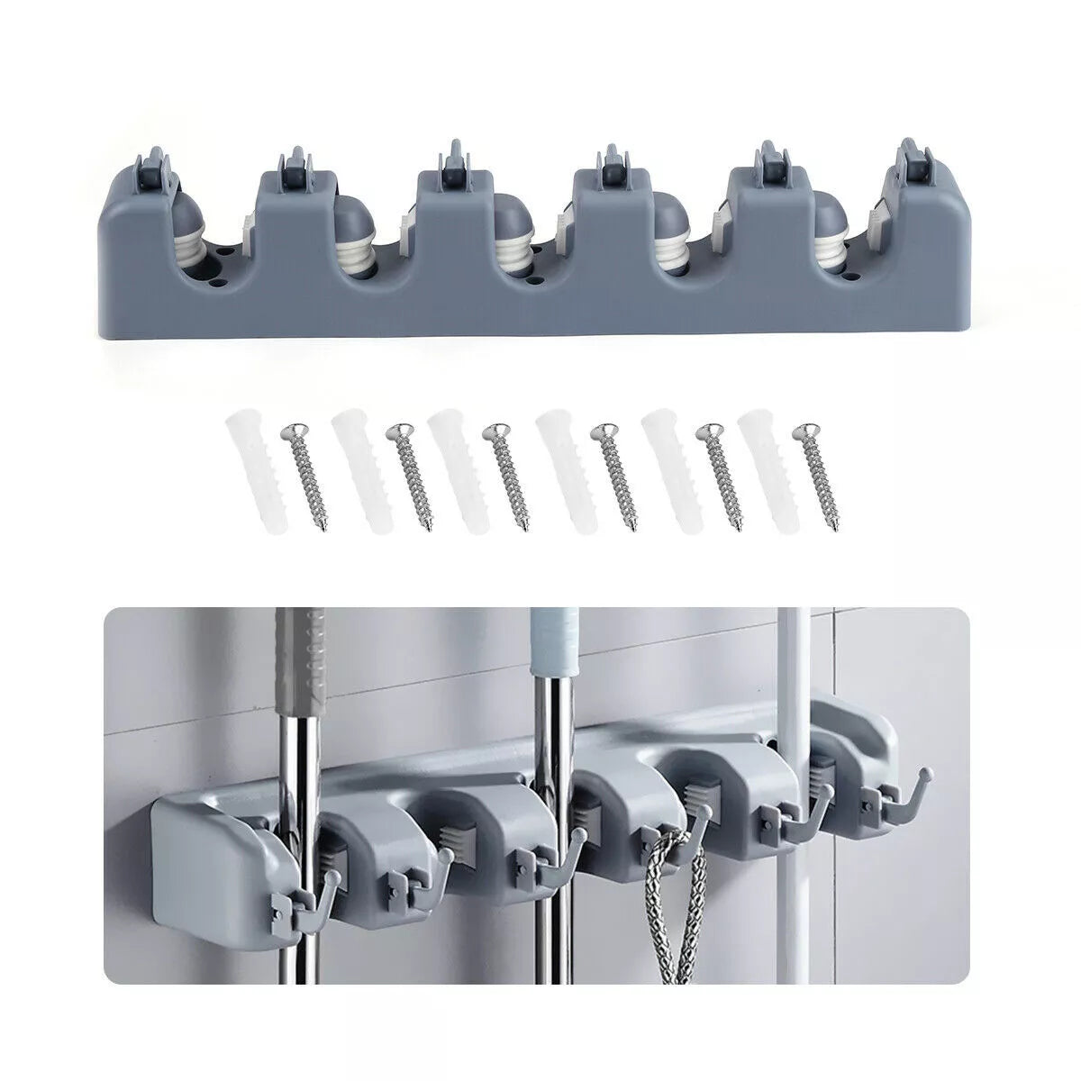 Kitcheniva Broom Holder and Garden Tool Garage Organizer