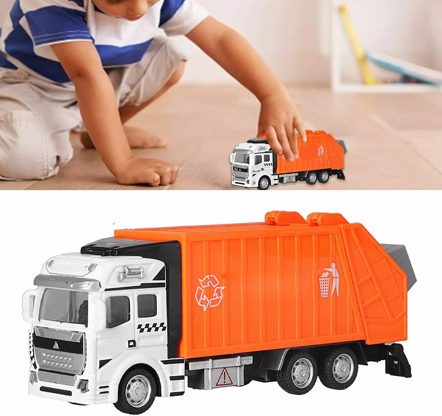Kitcheniva 1:48 Garbage Truck Trash Bin Vehicles Diecast Car Toy