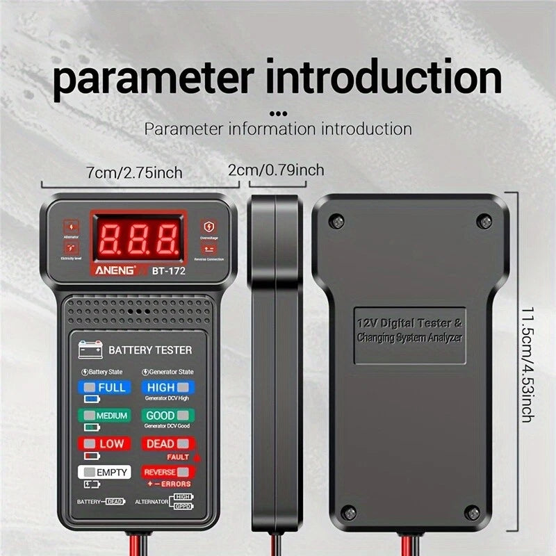 Kitcheniva 12V Digital Car Battery Tester LED Indicator Clip Multi-Function Electric Tool