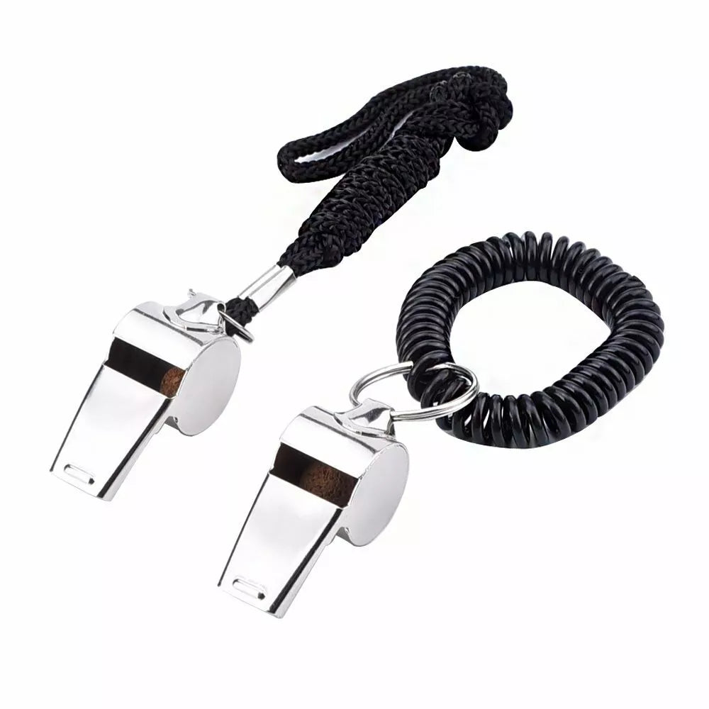 Kitcheniva Referee Metal Whistle With Lanyard 2 Pcs