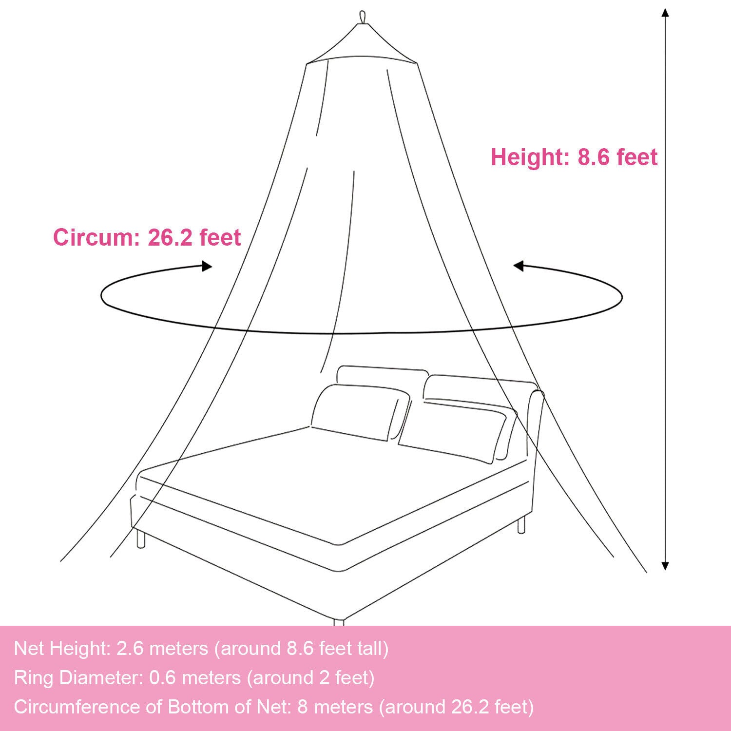 Eeekit Mosquito Net Bed Queen Size Home Bedding Lace Canopy