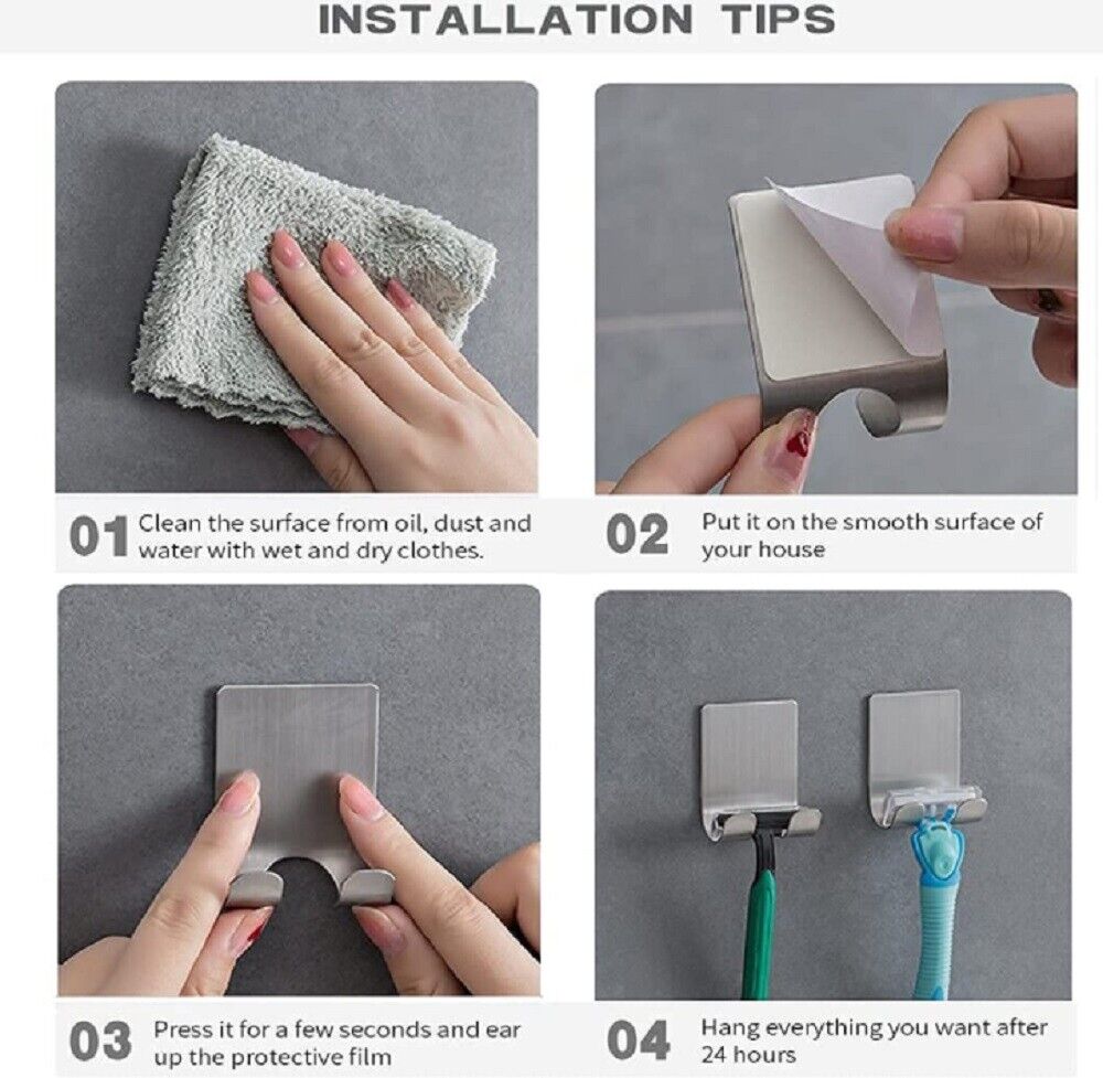 Kitcheniva 4 Razor Holder Shaving Brush Bracket Wall Adhesive