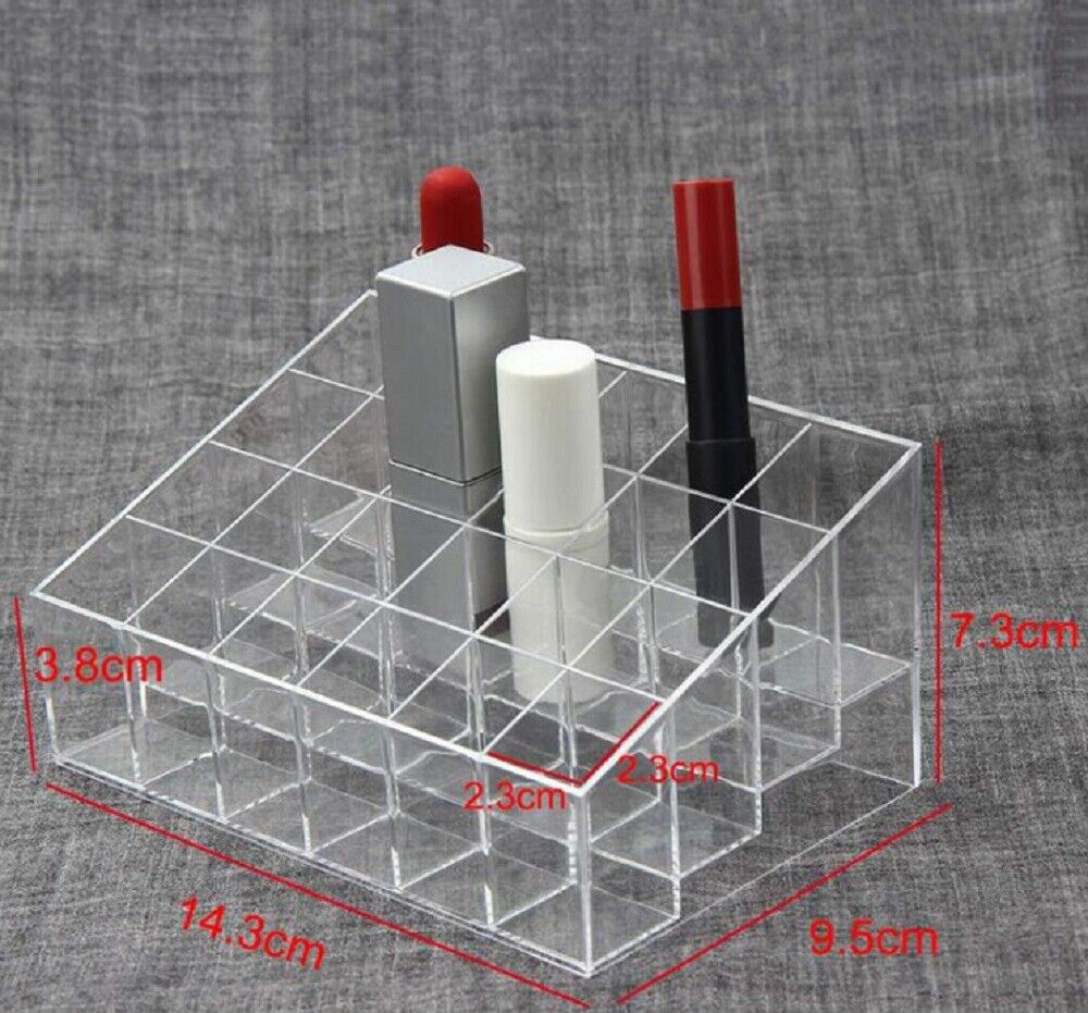 Kitcheniva 24 Clear Lipstick Display Holder Acrylic Cosmetic Organizer