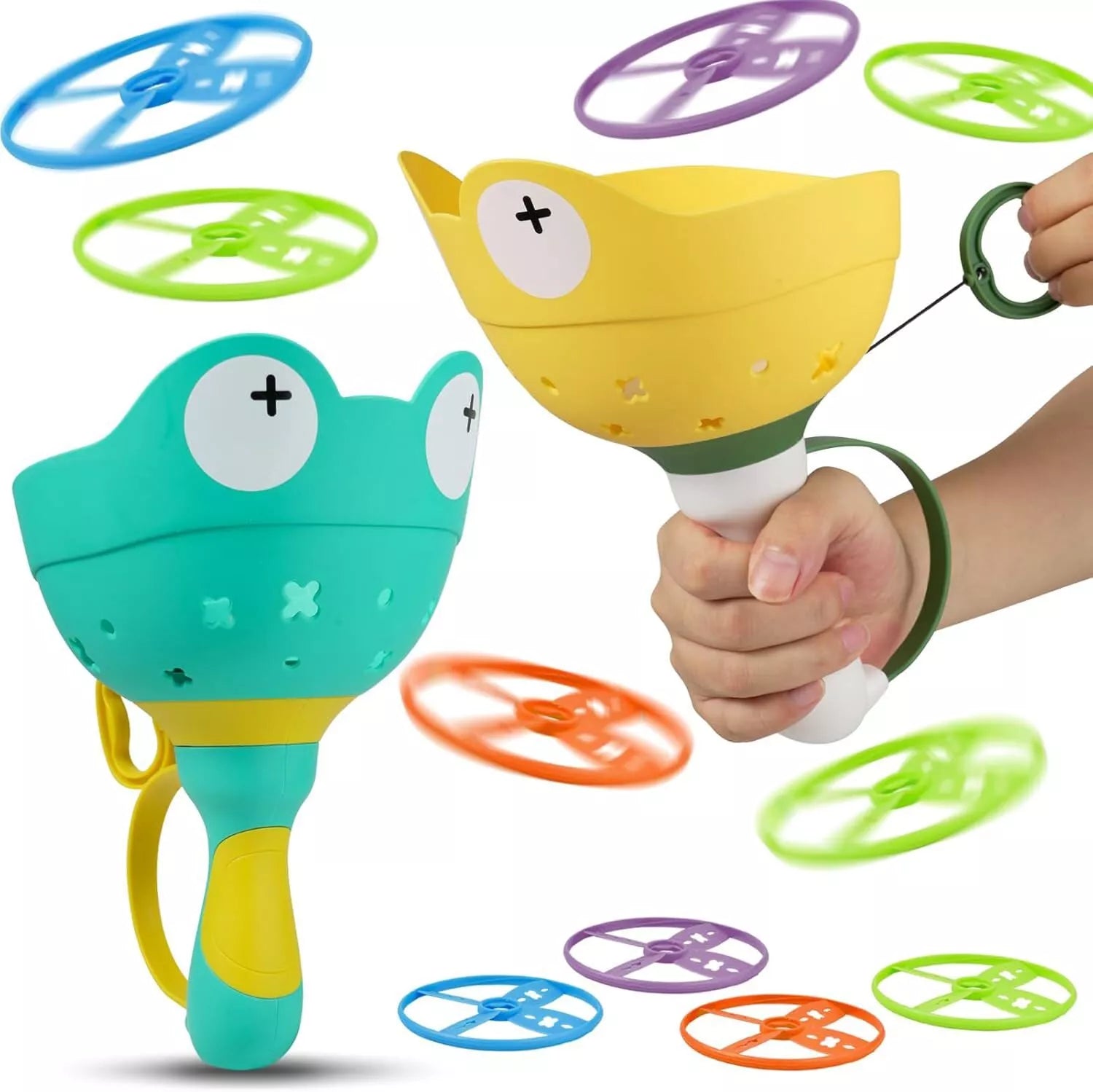 Kitcheniva Kids Outdoor Fun Flying Disc Launcher Toy 2 Pcs