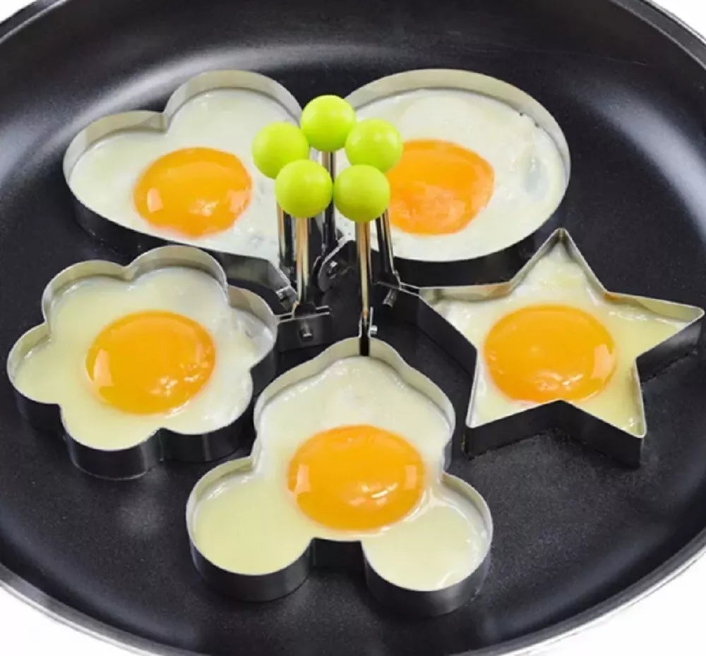 Kitcheniva Stainless Steel Egg & Pancake Ring Set 5 Pcs