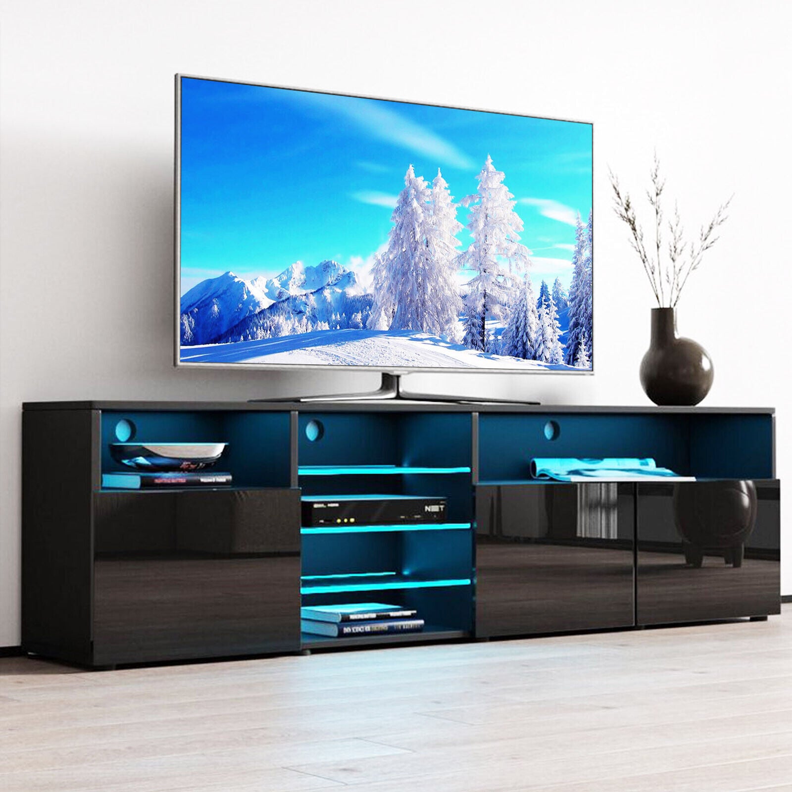 Kitcheniva Modern Glossy TV Stand for 65