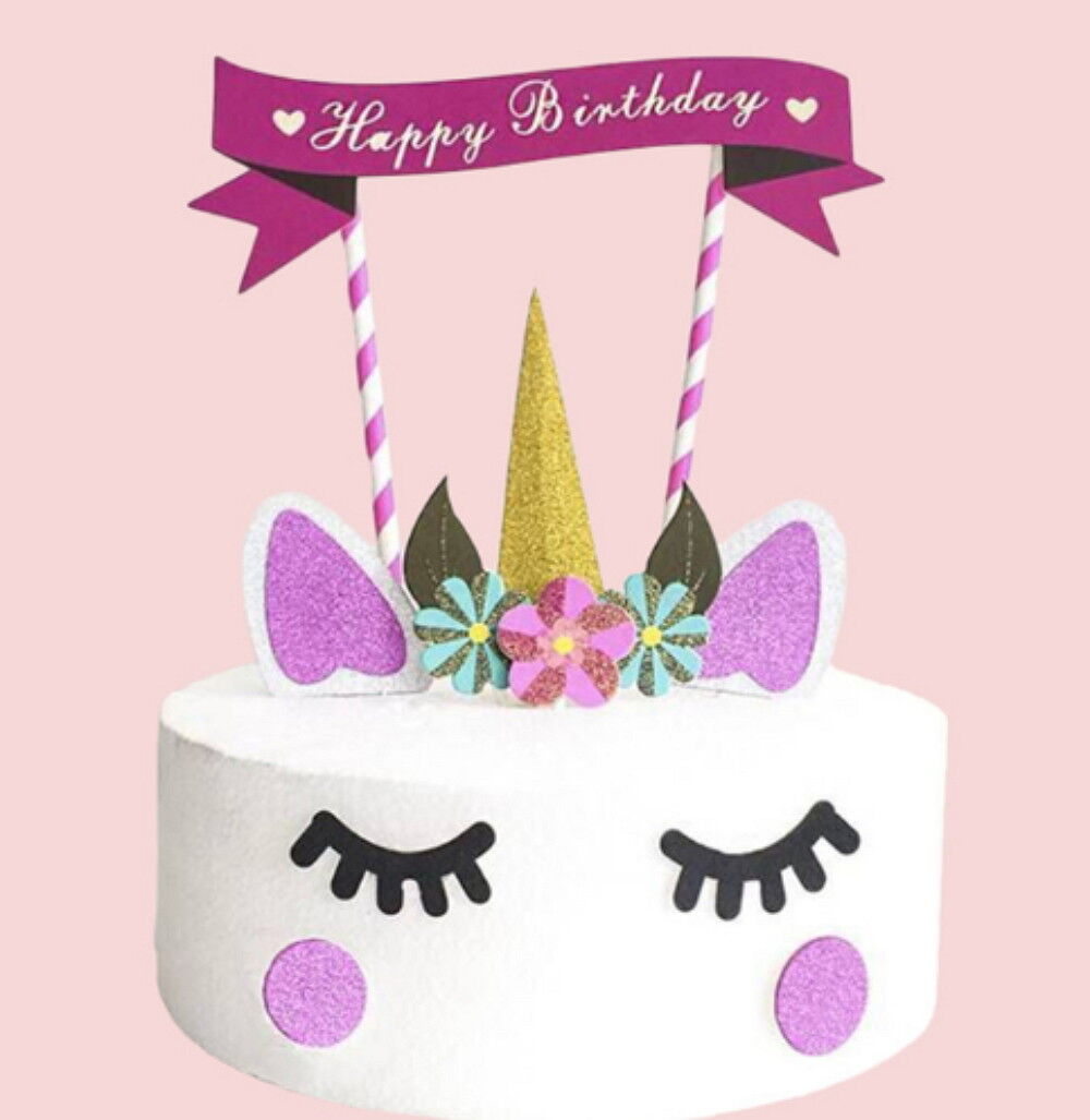Kitcheniva Unicorn Cake Cupcake Topper Birthday Decoration