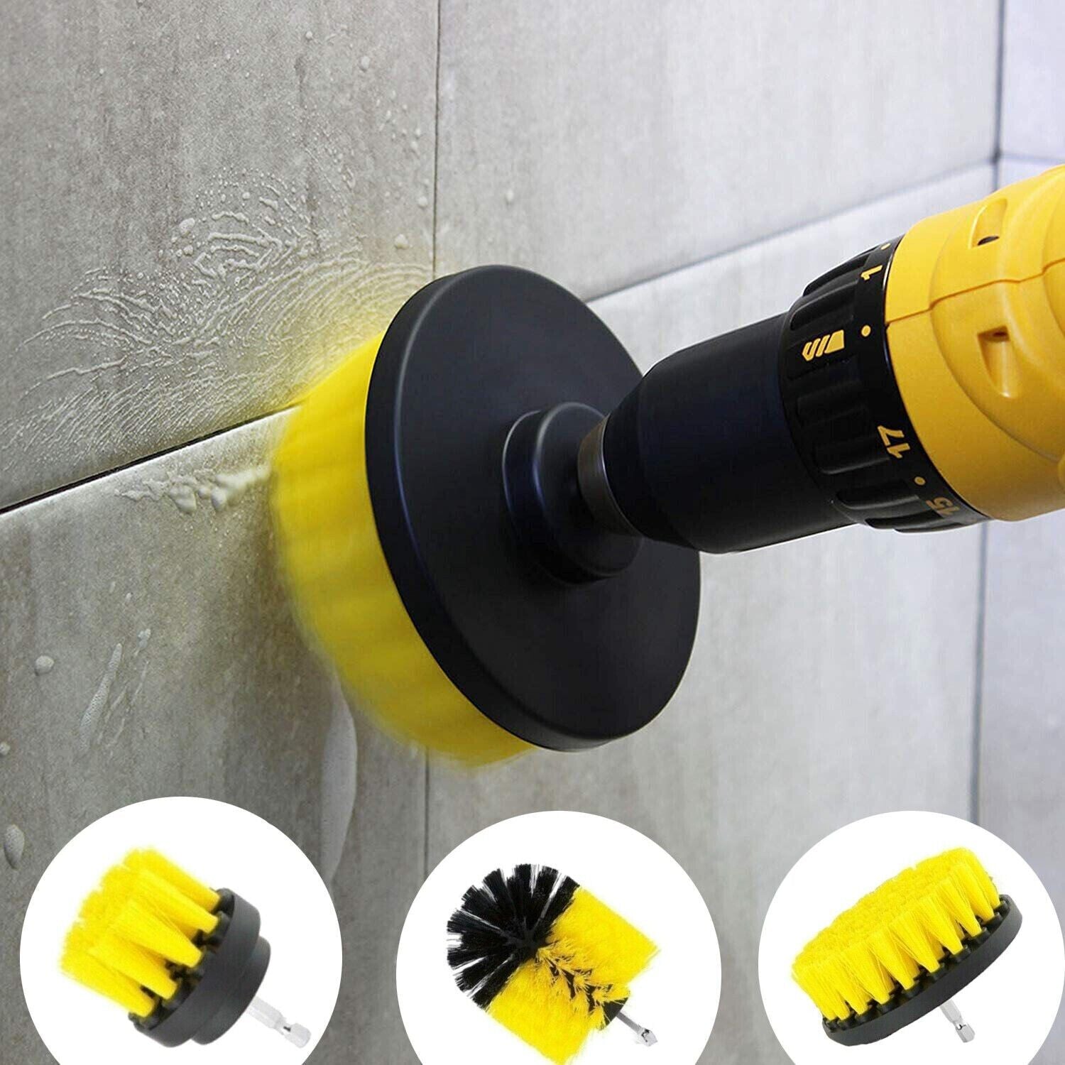 Kitcheniva 3-Pcs Drill Brushes Set Tile Grout Power Scrubber Cleaner