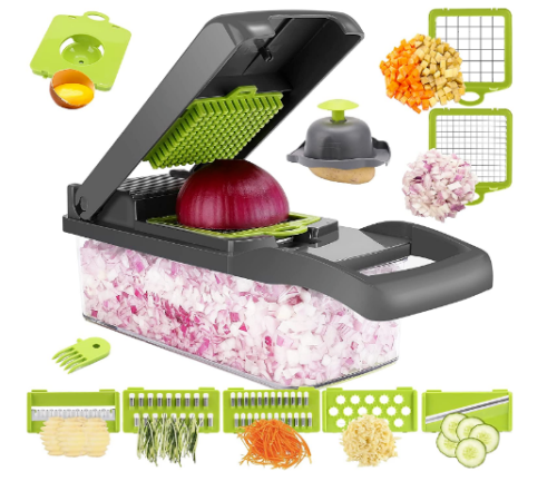 Kitcheniva 12-in-1 Vegetable Chopper Spiralizer Mandolin Slicer Grater