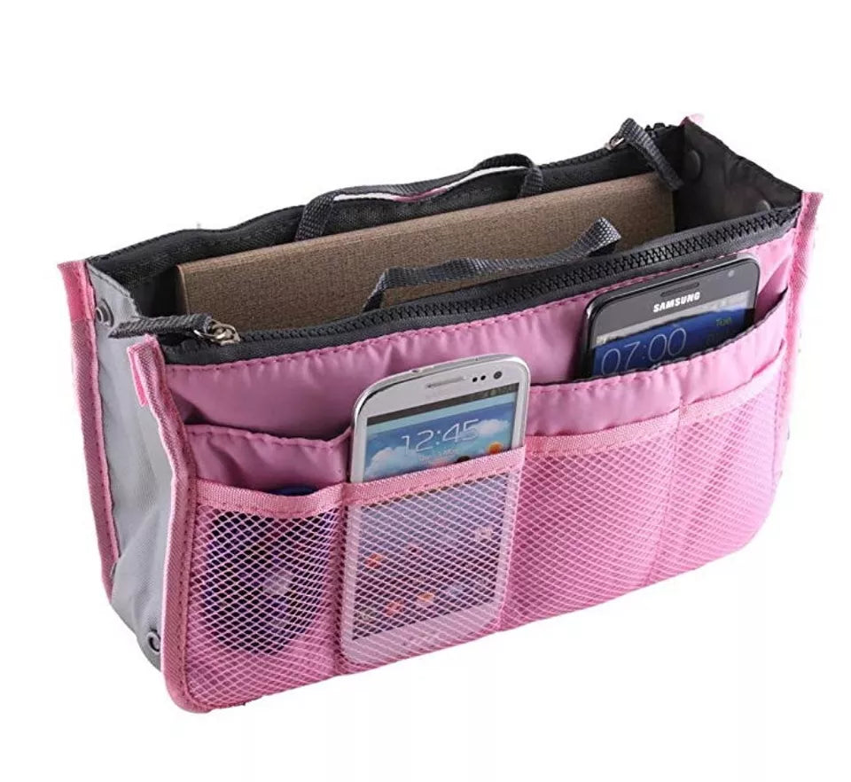 Kitcheniva Women's Travel Handbag Multi Pocket Organizer Pink