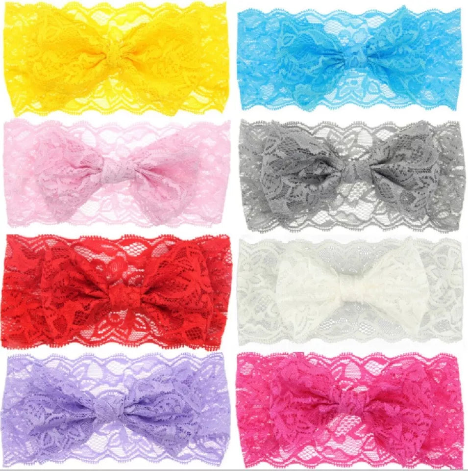 Kitcheniva Lace Bow & Flower Hair Band 8 Pcs