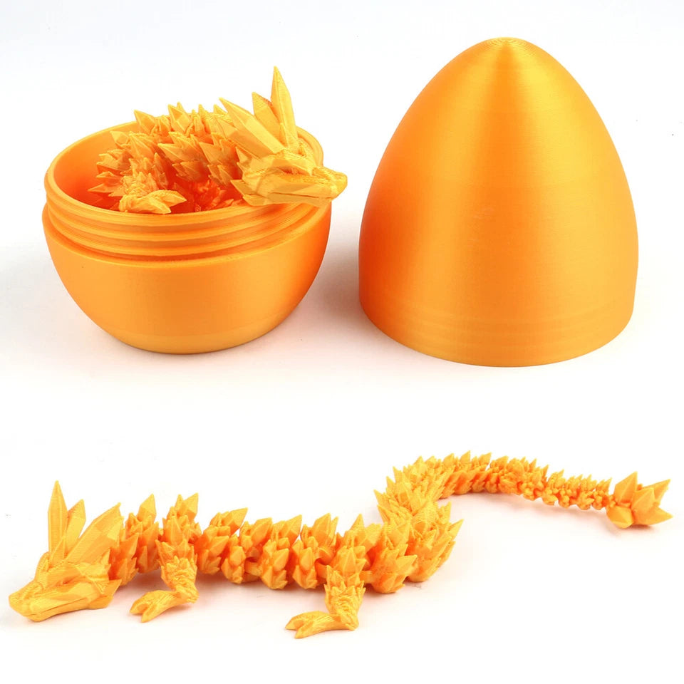 Kitcheniva 3D Printed Egg Dragon Fully Articulated With Egg Fidget Toy