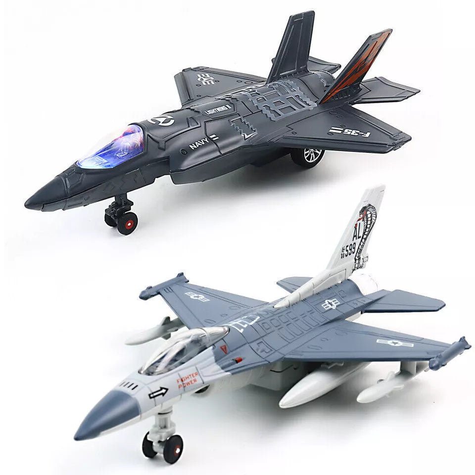Kitcheniva F35 F16 Airplane Toy Diecast With Light & Sound