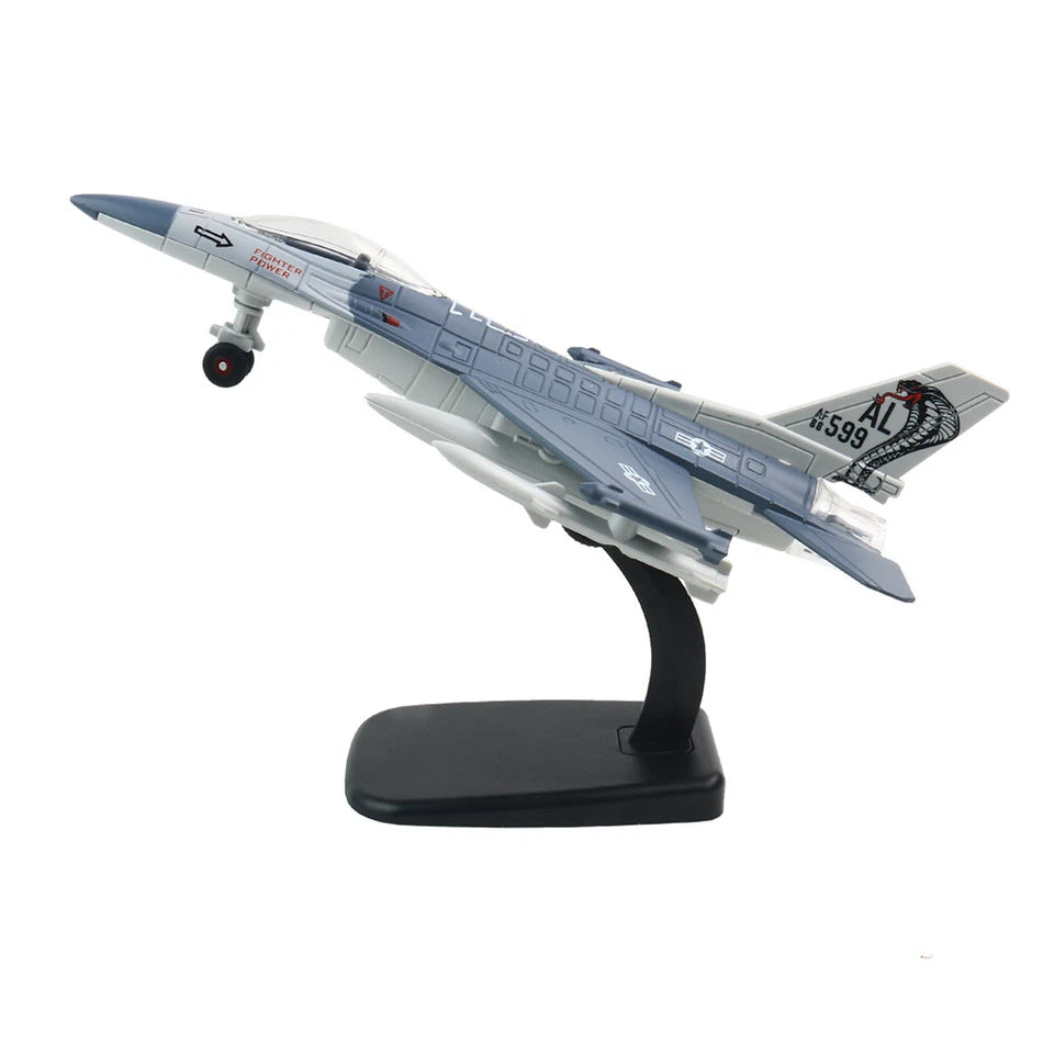 Kitcheniva F16 Blue Airplane Toy Diecast With Light & Sound