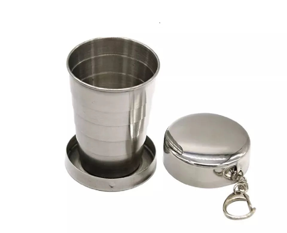 Kitcheniva Portable Steel Folding Cup With Lid