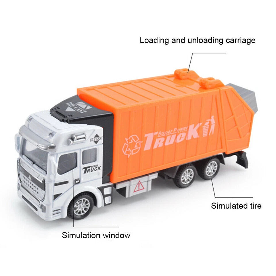 Kitcheniva 1:48 Garbage Truck Trash Bin Vehicles Diecast Car Toy