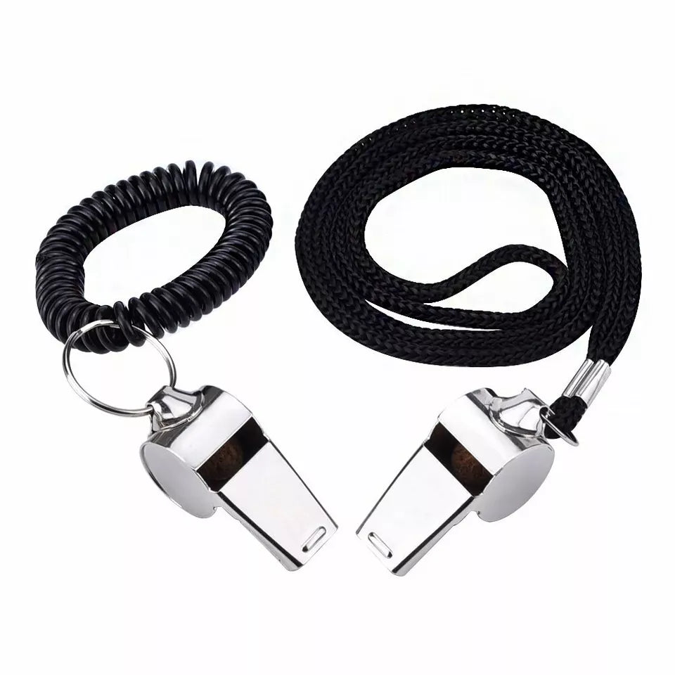 Kitcheniva Referee Metal Whistle With Lanyard 2 Pcs