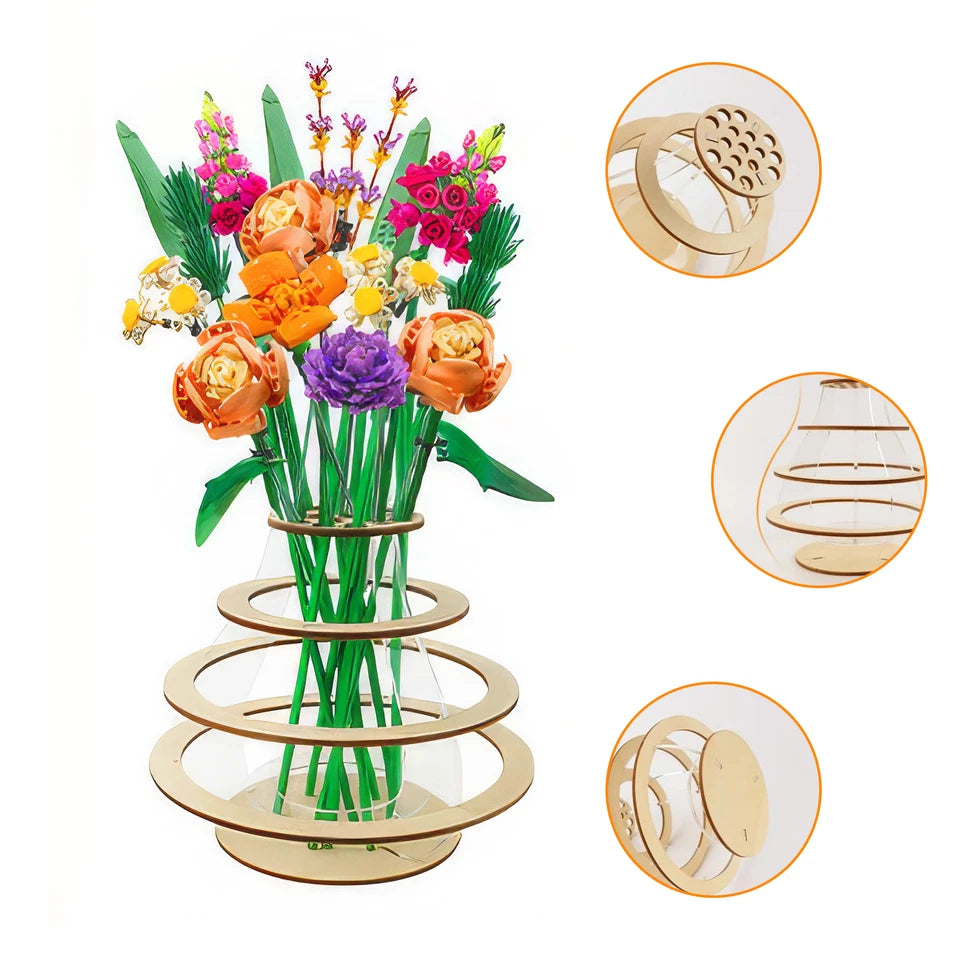 Kitcheniva Wooden Vase Kit For Flower Bouquet Building Display