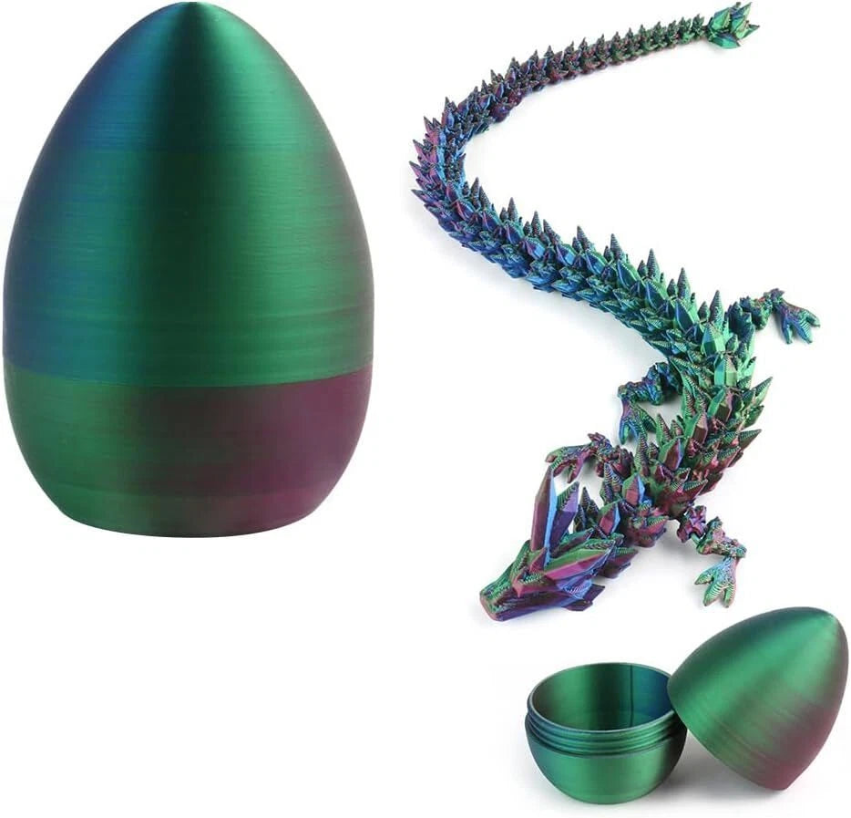 Kitcheniva 3D Printed Egg Dragon Fully Articulated With Egg Fidget Toy