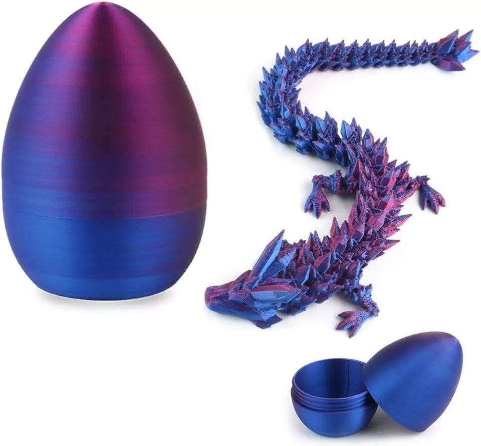 Kitcheniva 3D Printed Egg Dragon Fully Articulated With Egg Fidget Toy
