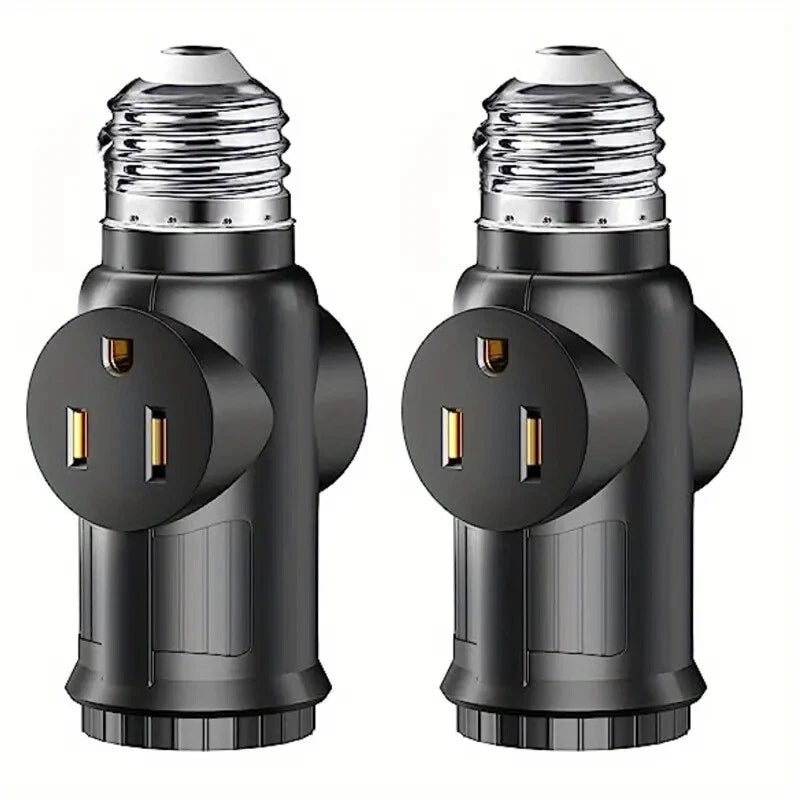 Kitcheniva E26 E27 Light Socket to Plug Adapter 2/3 Prong