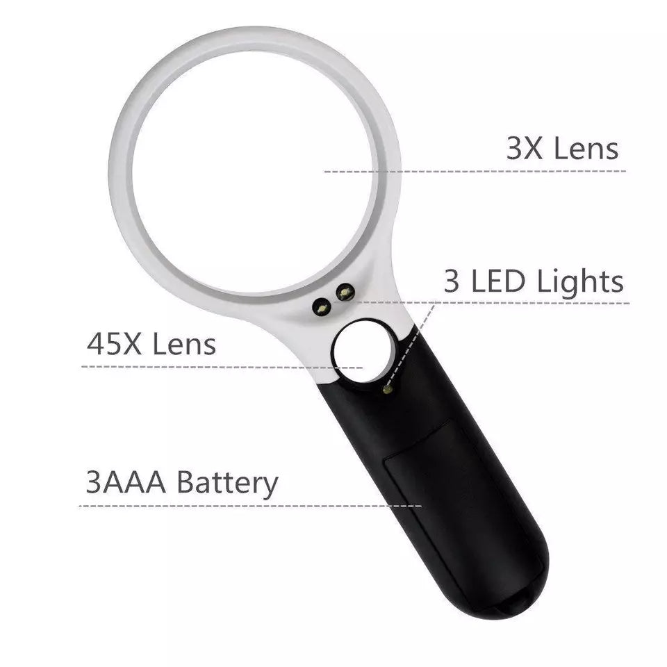 Kitcheniva 45X Handheld LED Jewelry Loupe Magnifier