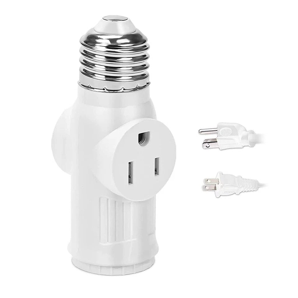 Kitcheniva E26 E27 Light Socket to Plug Adapter 2/3 Prong