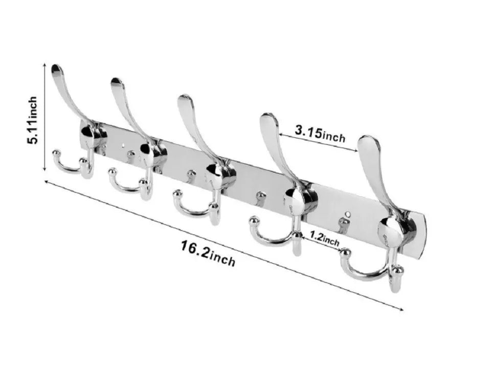 Kitcheniva 15-Hook Stainless Steel Wall Mount Hanger
