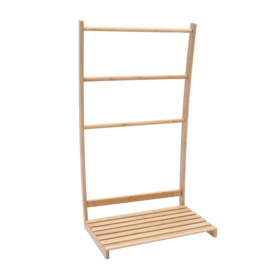 Kitcheniva Freestanding Bamboo Bathroom Towel Rack