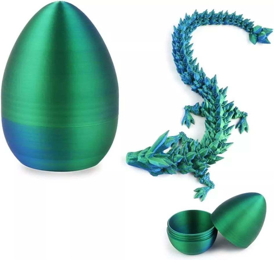 Kitcheniva 3D Printed Egg Dragon Fully Articulated With Egg Fidget Toy