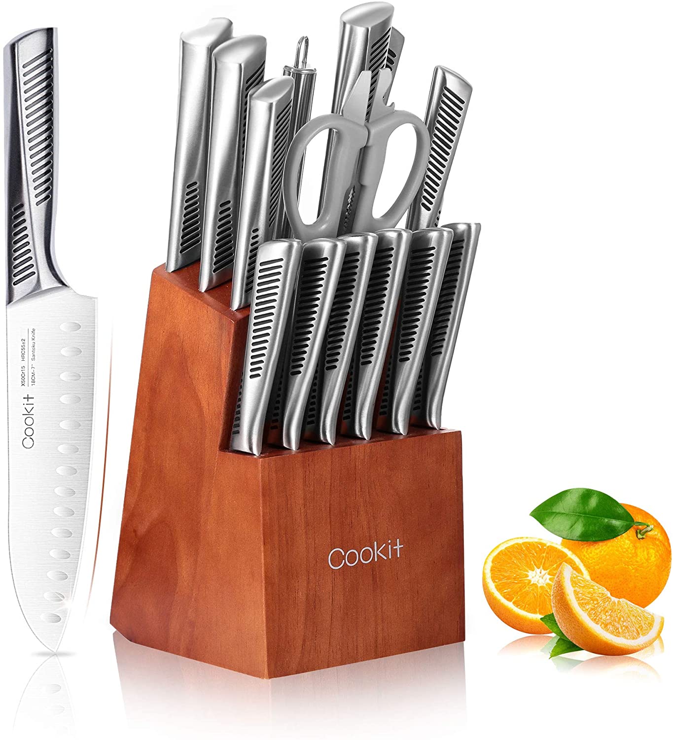 15 Pieces Stainless Steel Knives - Kitcheniva