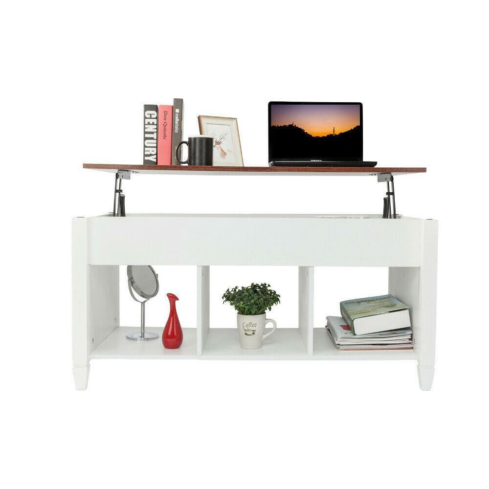 Kitcheniva Lift Top Coffee Table w/ Hidden Compartment And Storage Shelves