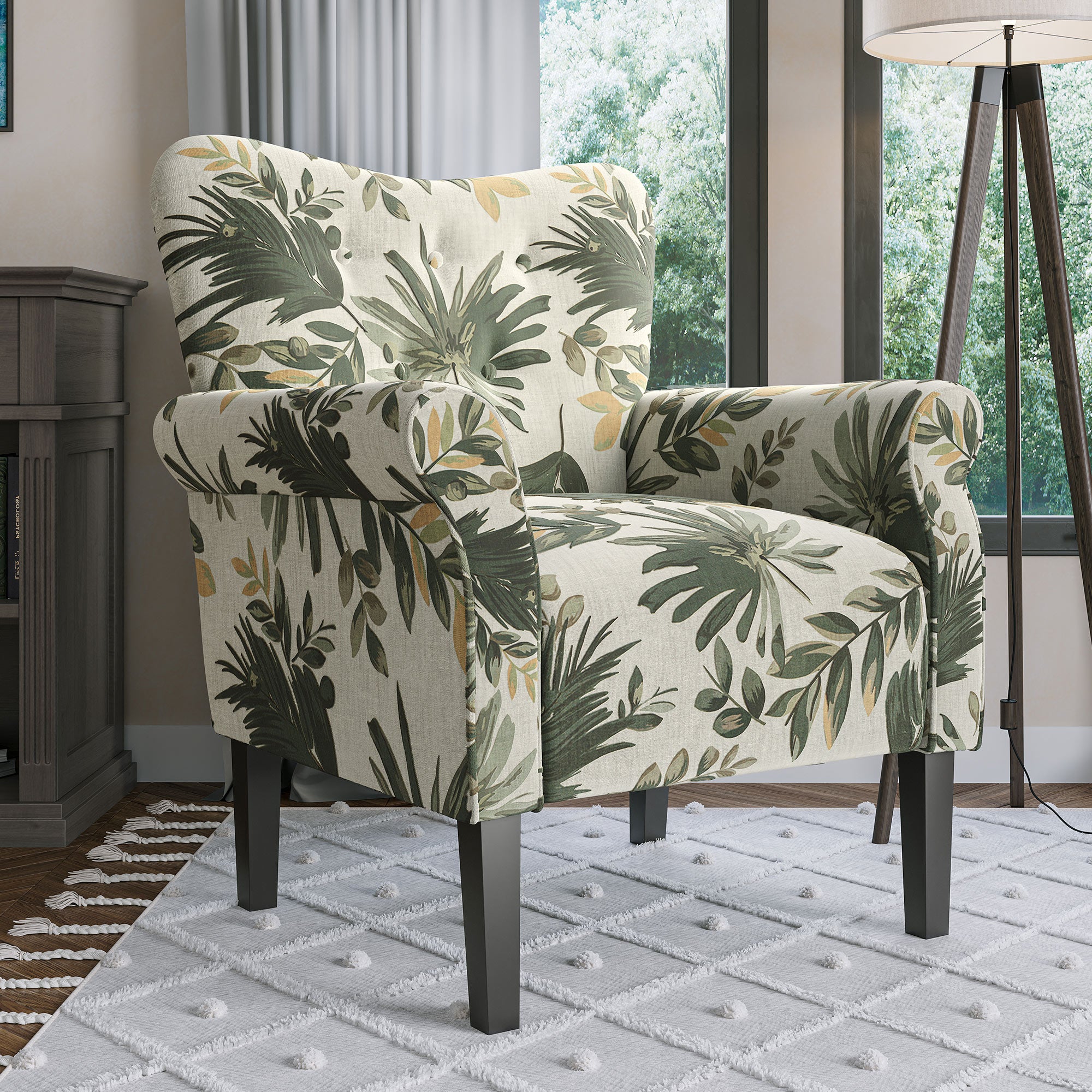 Button Back Armchair Accent