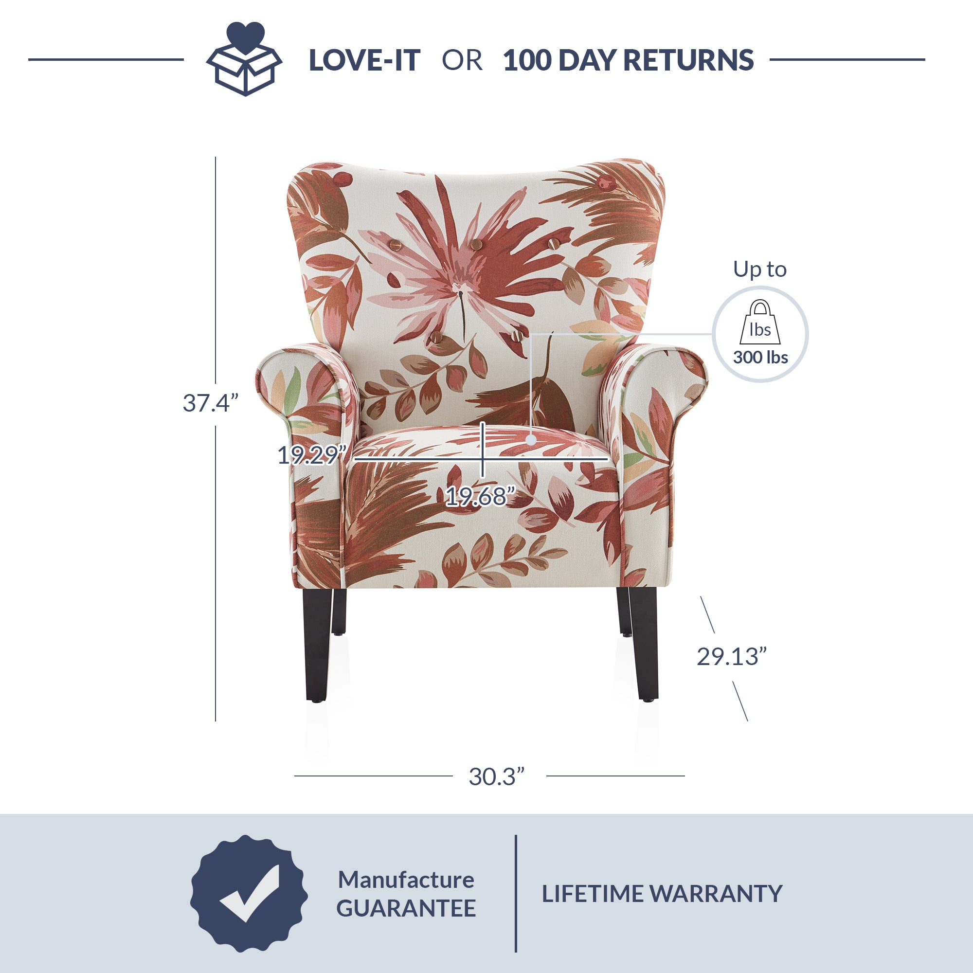 Button Back Armchair Accent