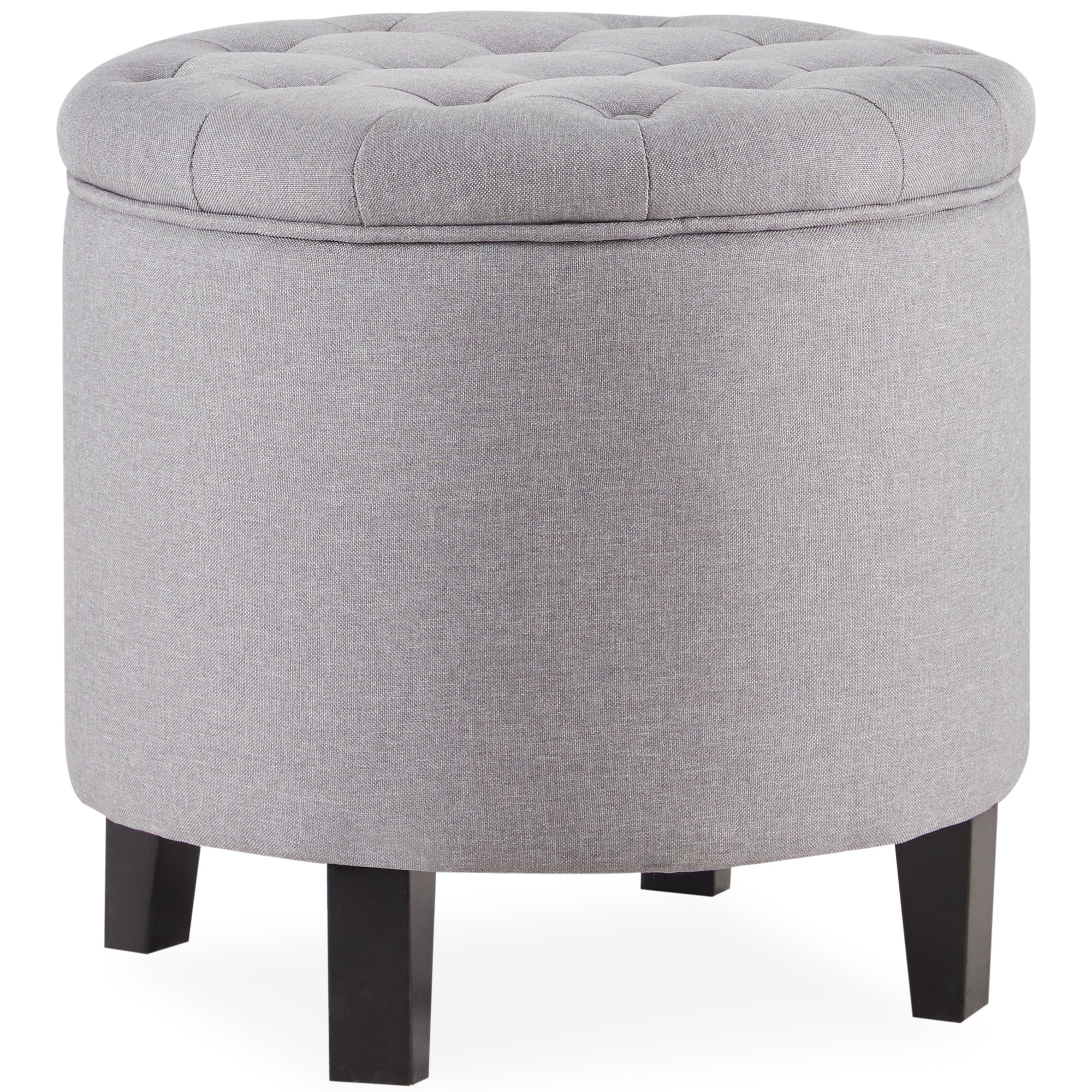 Elegant Linen/Velvet Tufted Button Ottoman