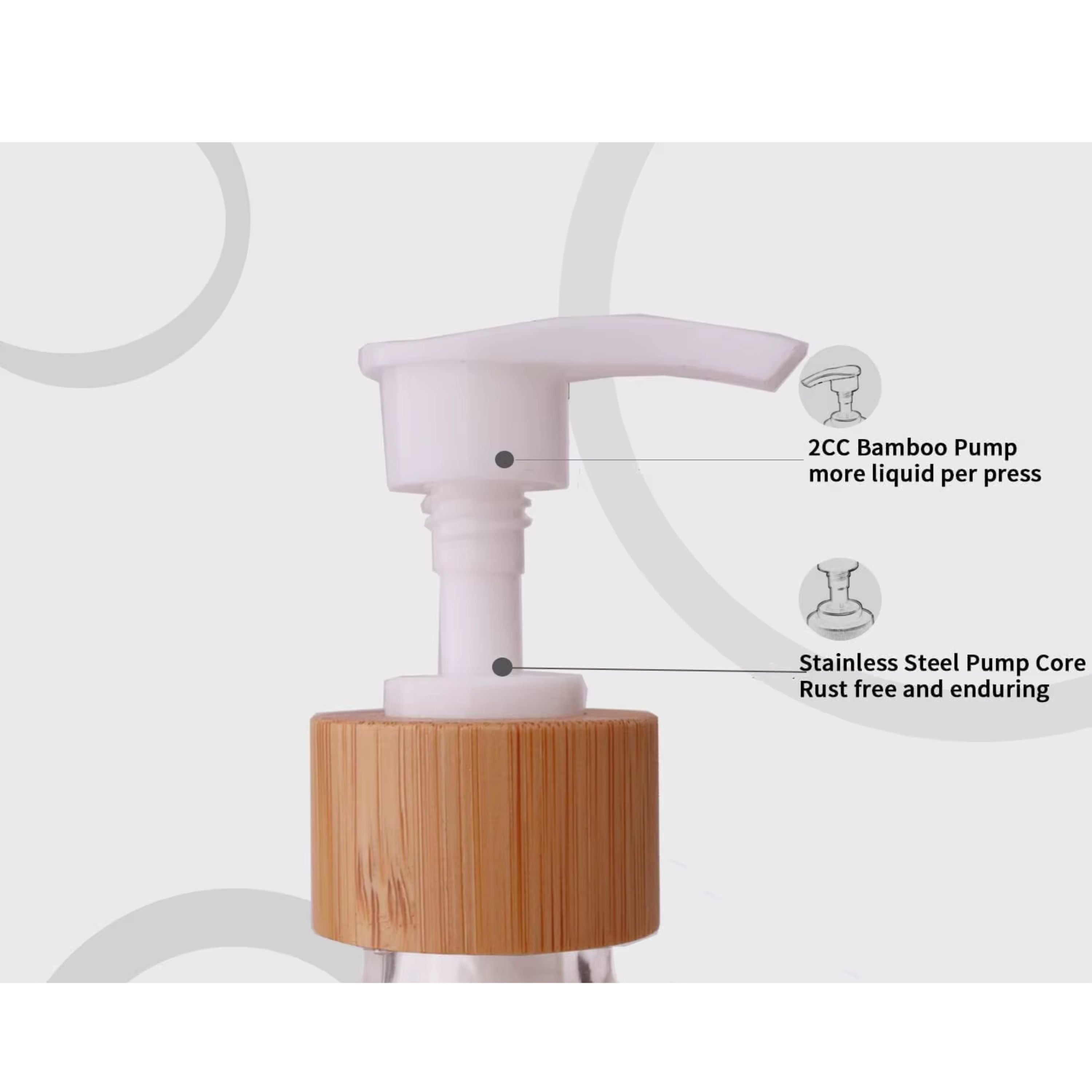 Kitcheniva Glass Soap Dispenser Set with Bamboo Tray - For Bathroom and Kitchen, White