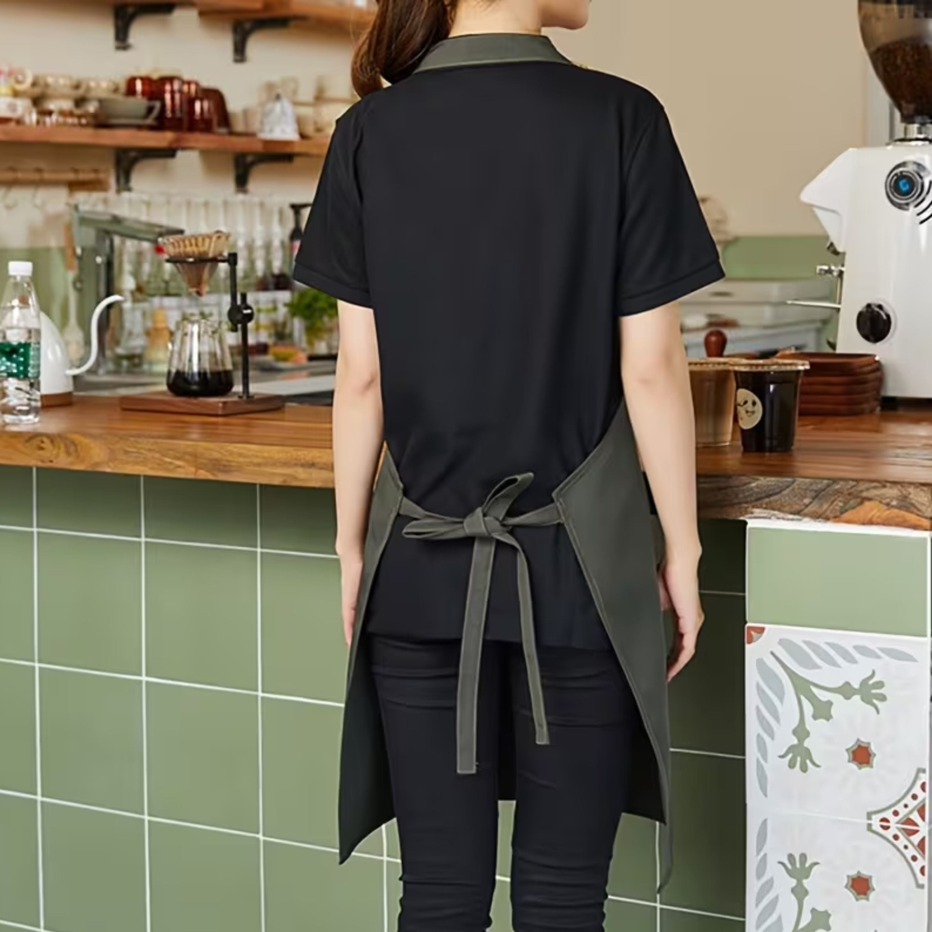 Kitcheniva Premium Canvas Apron, Khaki - For Cooking, Working, Arts & Crafts
