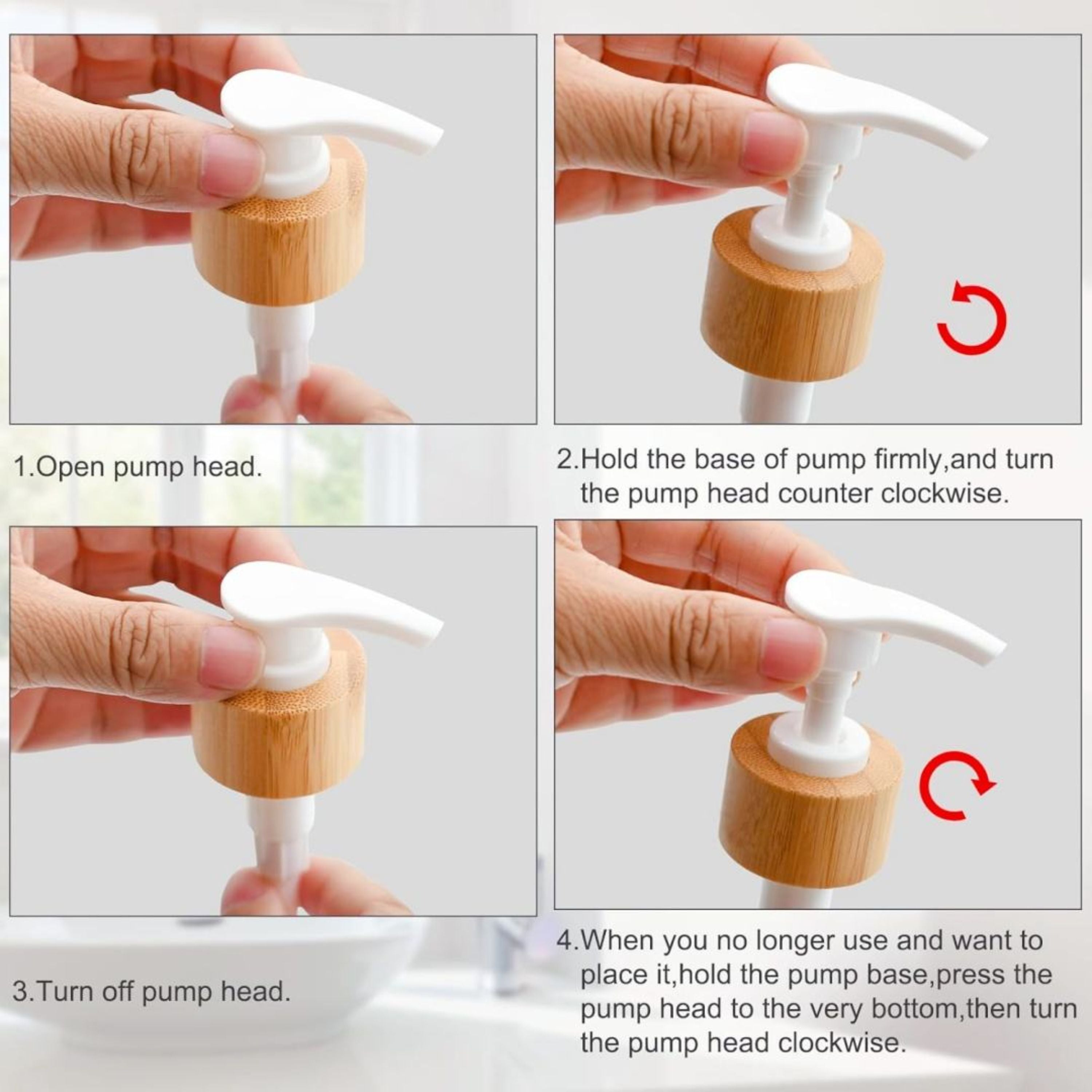 Kitcheniva Glass Soap Dispenser Set with Bamboo Tray - For Bathroom and Kitchen, White