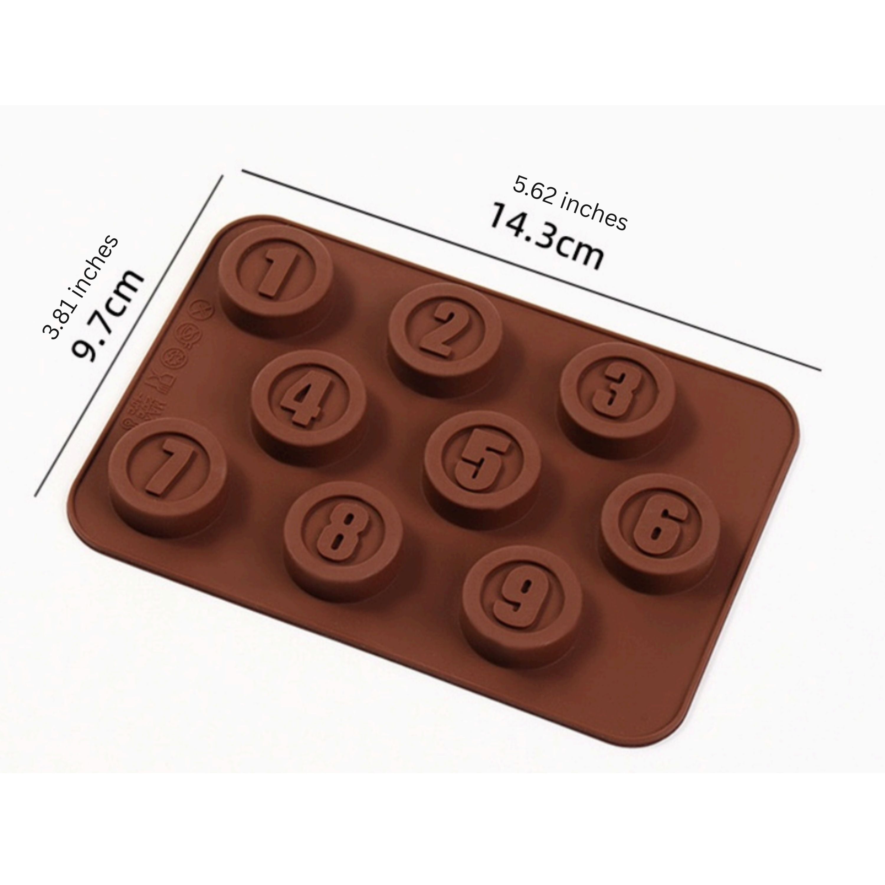 Kitcheniva Silicone Chocolate Number Mold (5.6 x 3.8 Inch)
